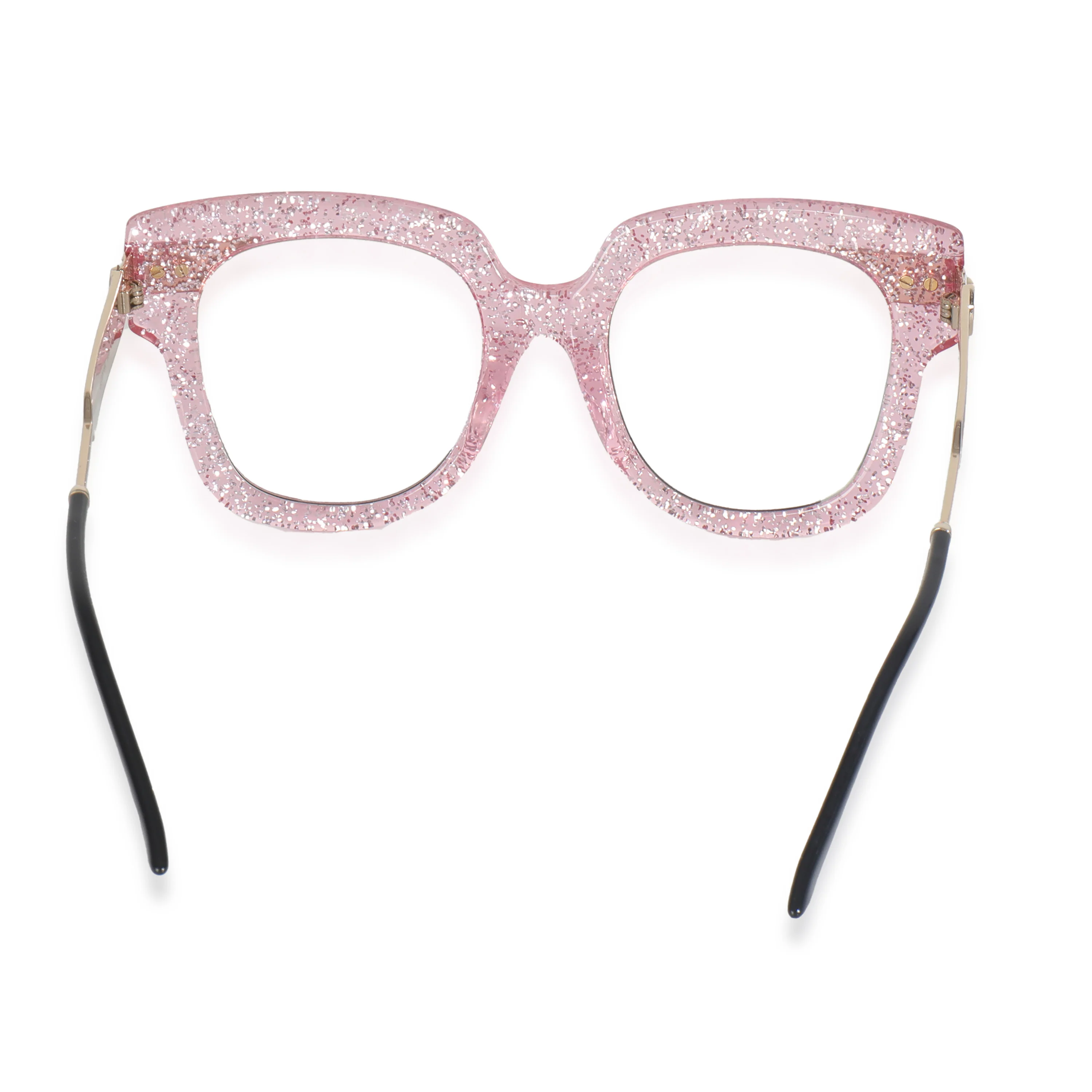Pink Glitter Acetate Oversized Square Lens Sunglasses - Image 3