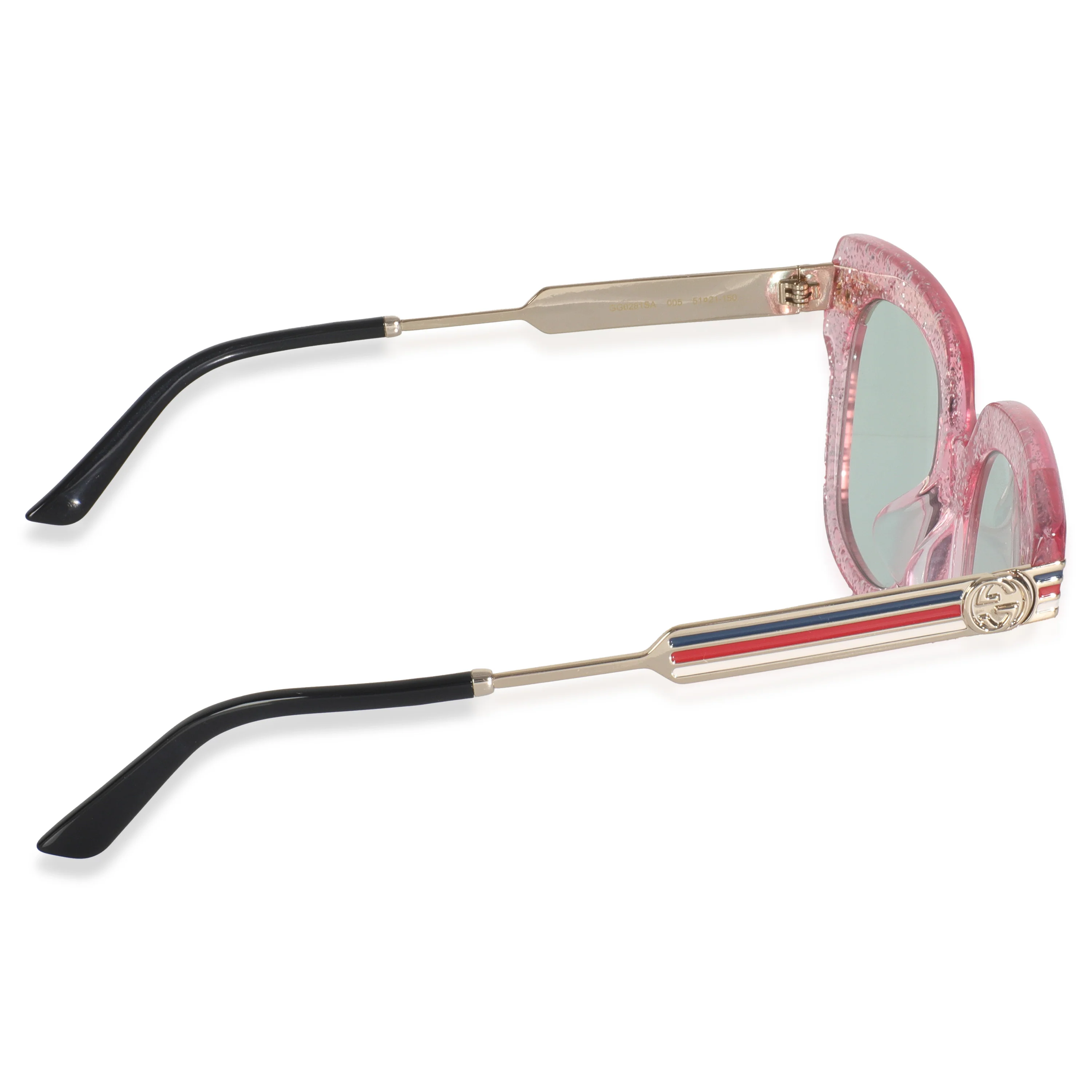 Pink Glitter Acetate Oversized Square Lens Sunglasses - Image 4