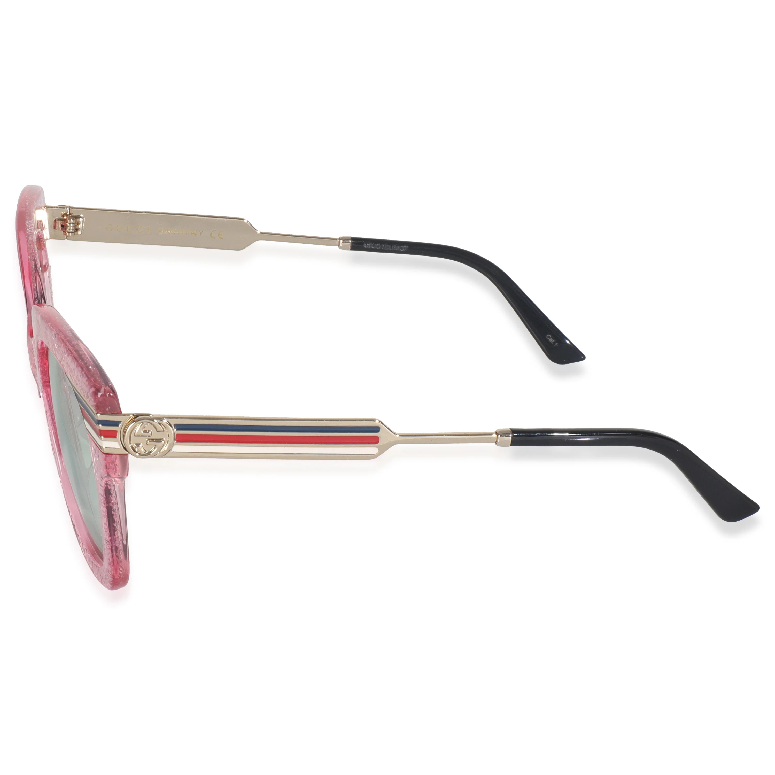 Pink Glitter Acetate Oversized Square Lens Sunglasses - Image 5