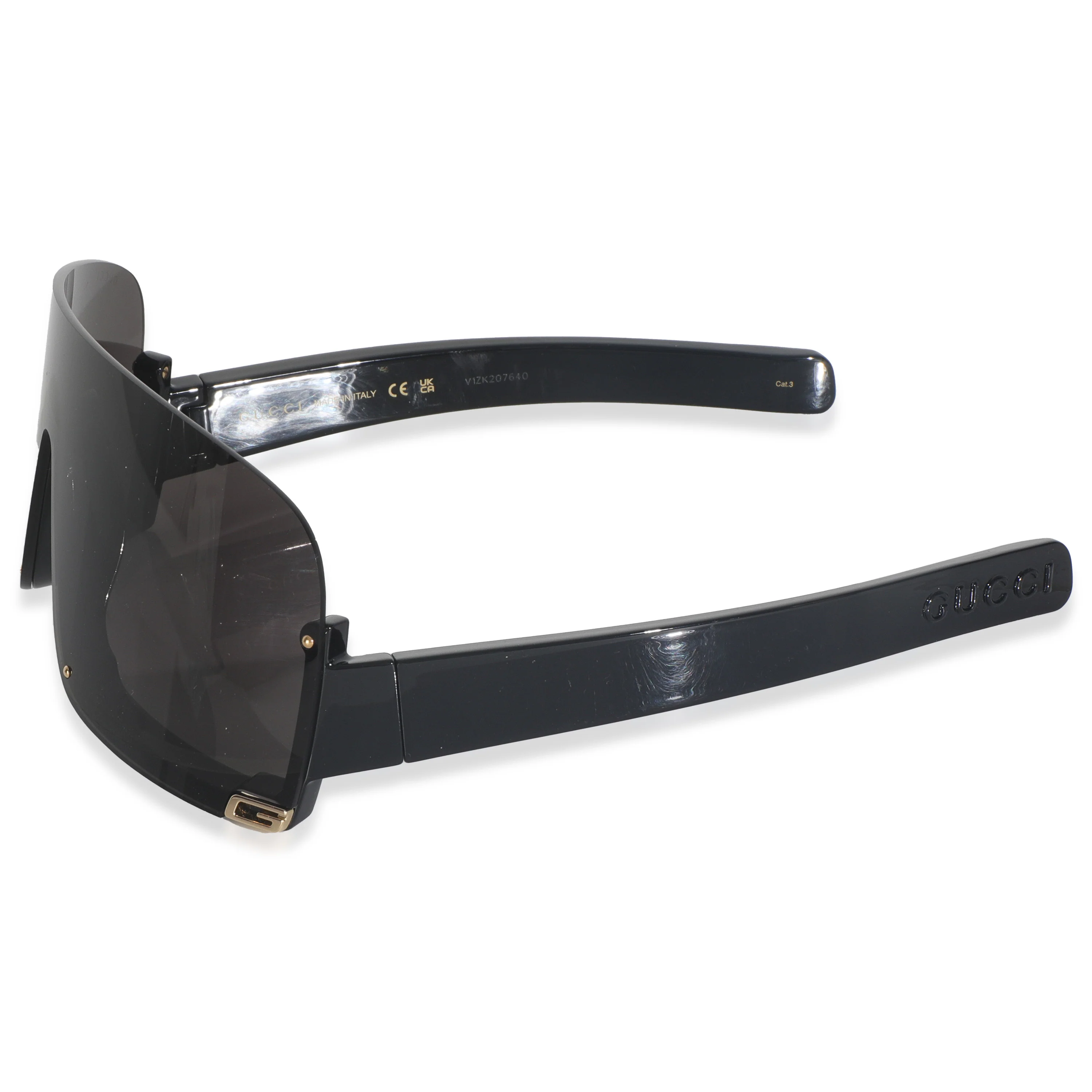 Black Acetate Logo Rimless Shield Sunglasses - Image 2