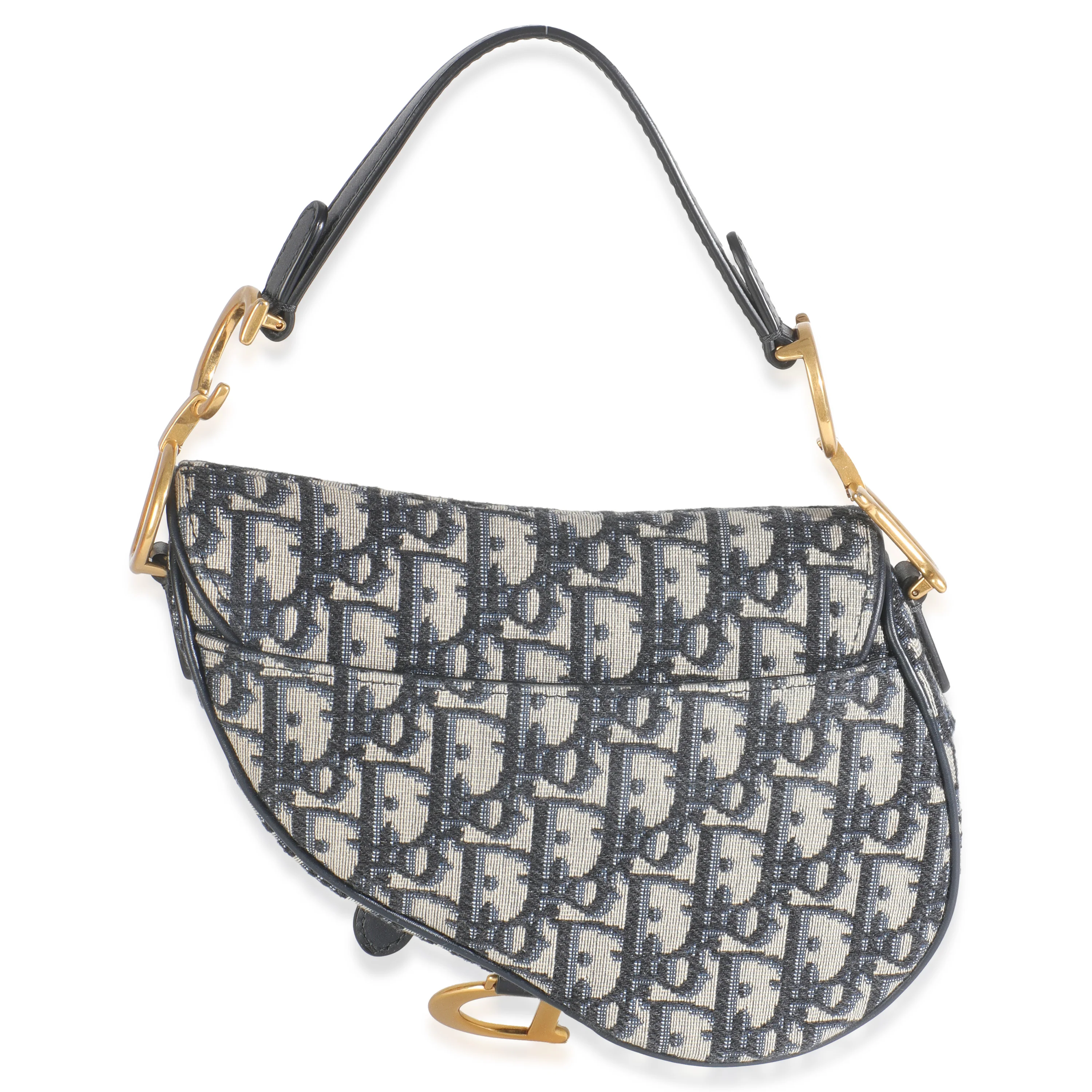Blue Oblique Canvas Mini Saddle Bag - Image 5