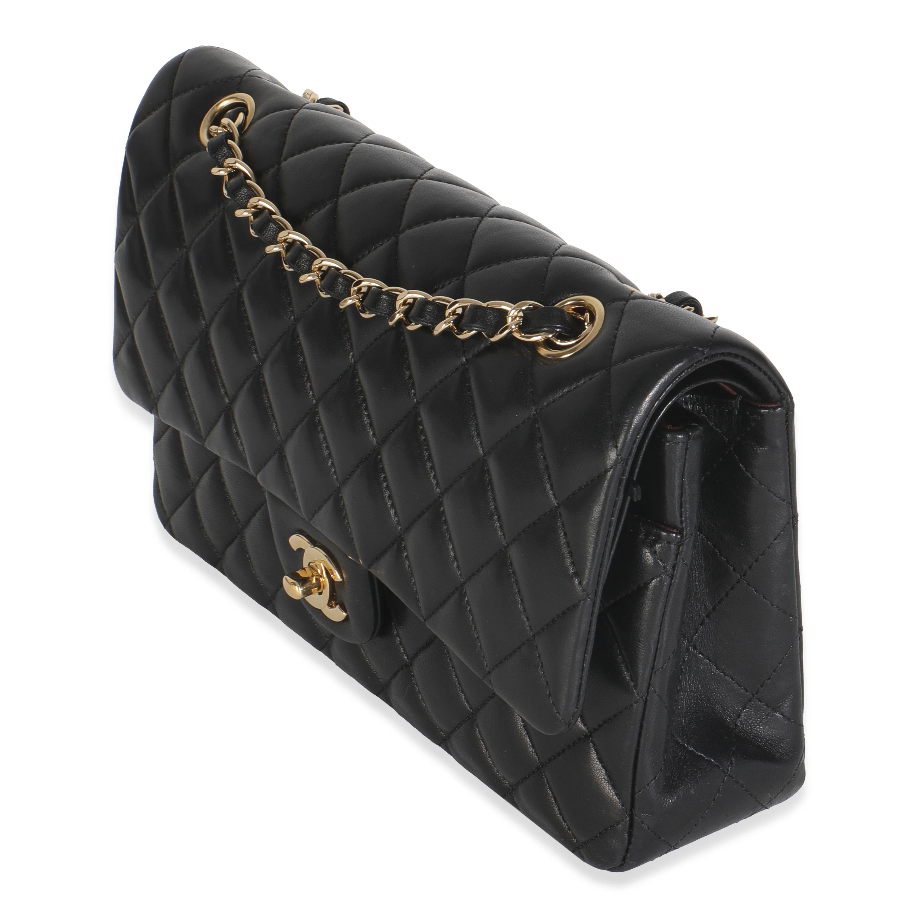 Black Quilted Lambskin Medium Classic Double Flap Bag - Image 2