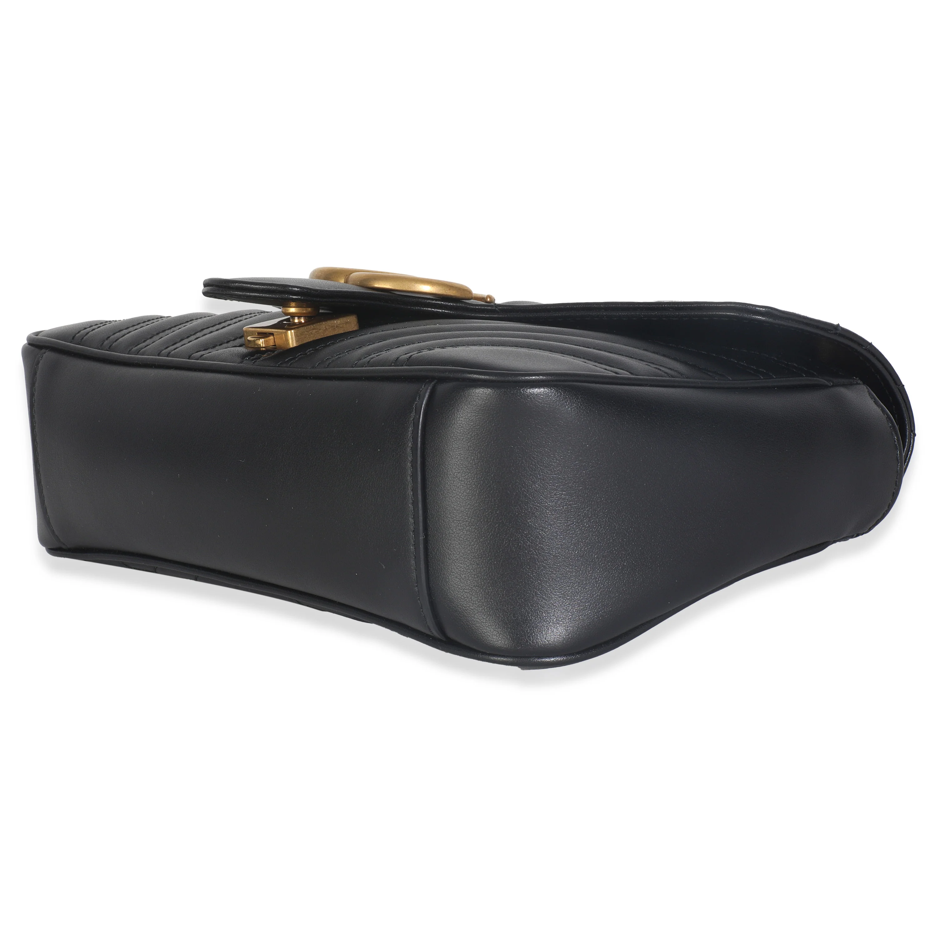 Black Calfskin Matelasse Medium GG Marmont Shoulder Bag - Image 7