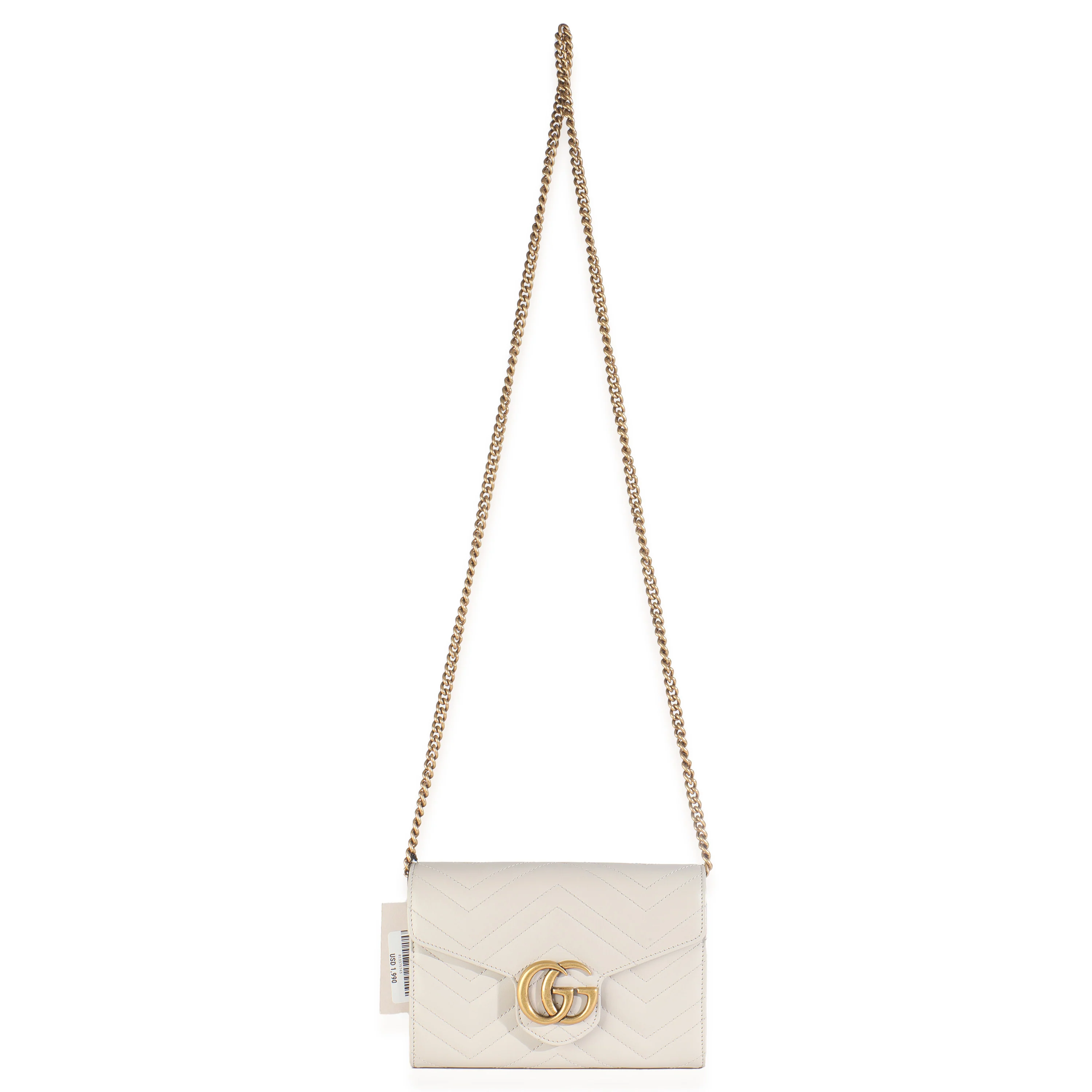 Grey Calfskin Matelasse GG Marmont Chain Wallet - Image 8