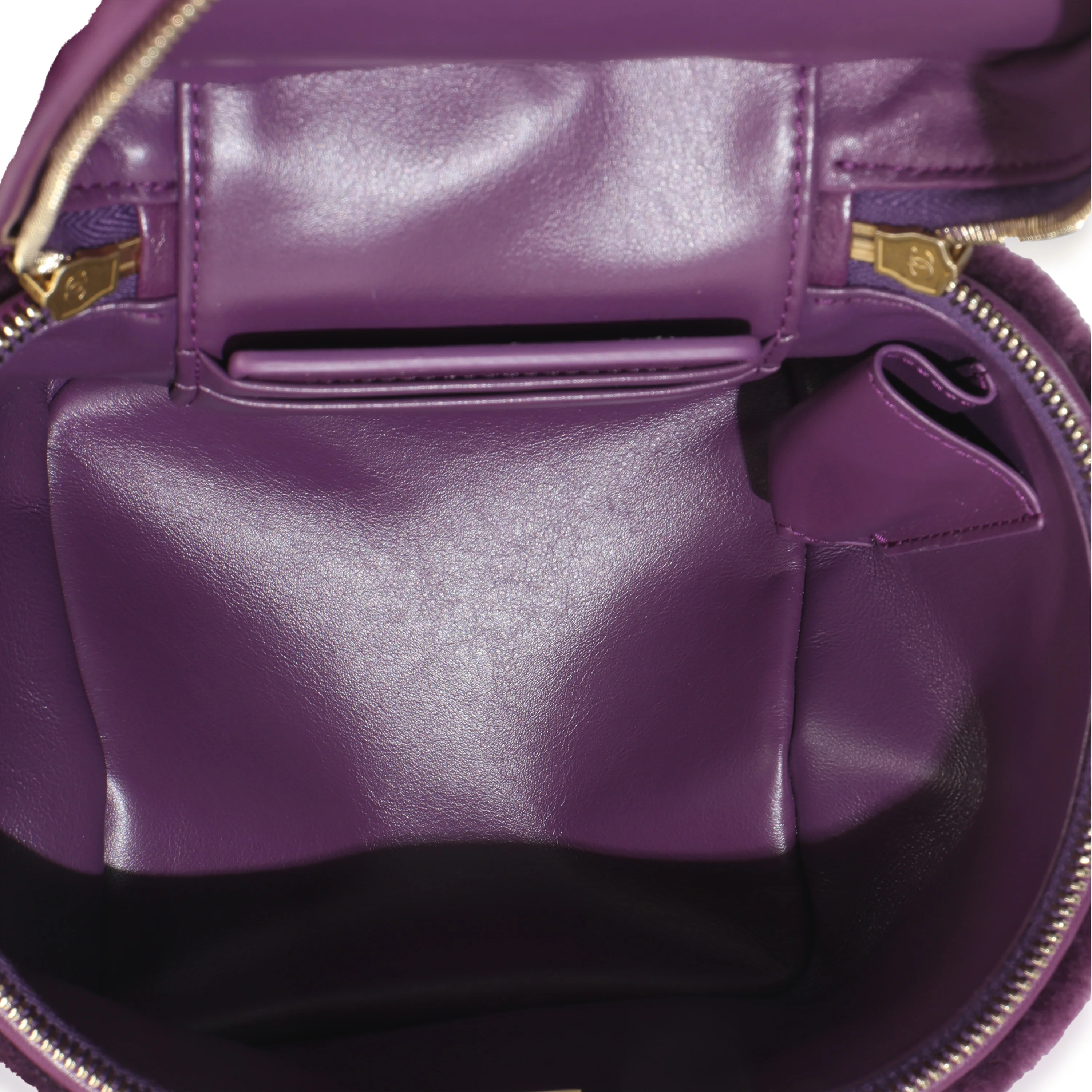 Purple Quilted Shearling Lambskin Small Vanity Case - Image 9