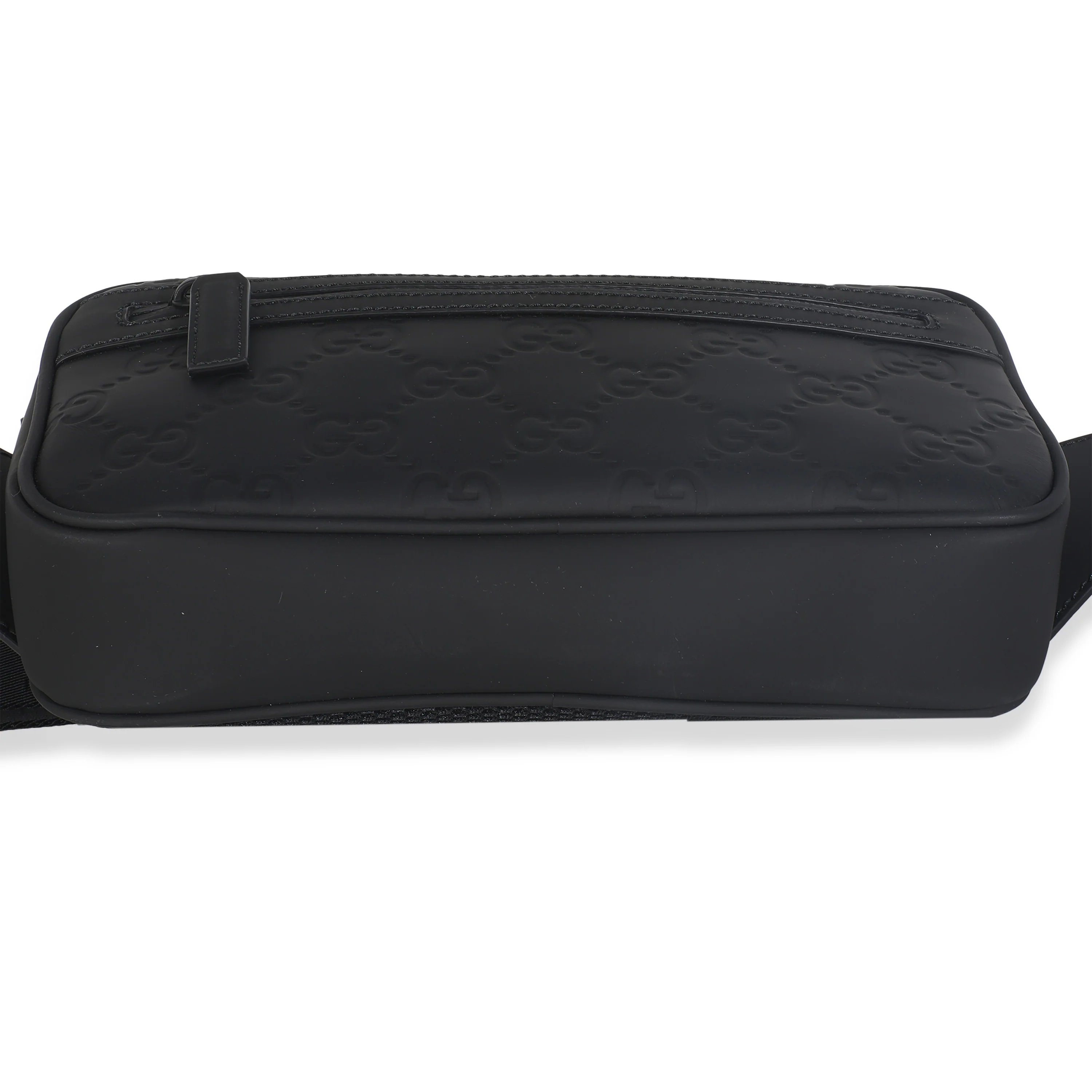 Black Rubber Effect GG Belt Bag - Image 4