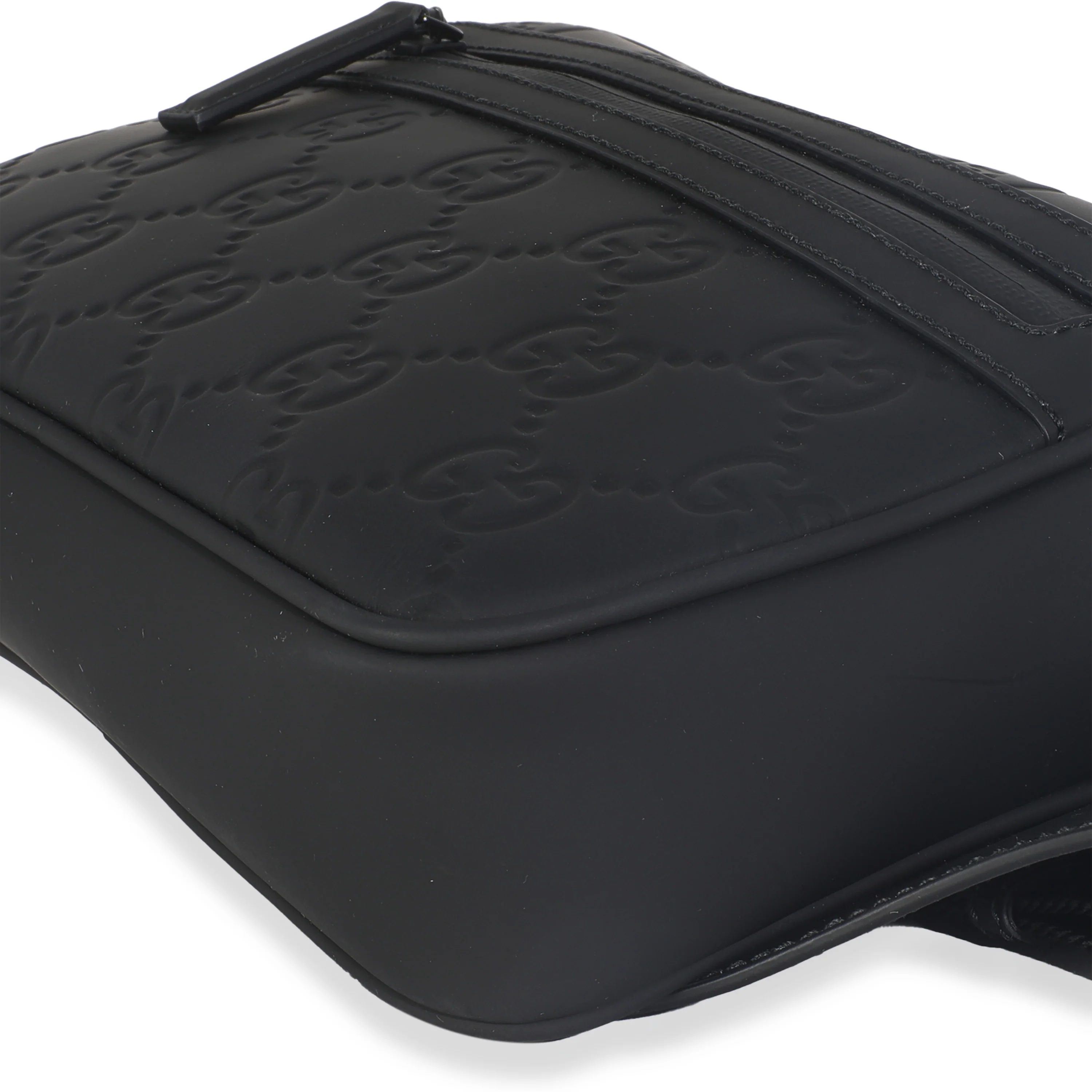 Black Rubber Effect GG Belt Bag - Image 6