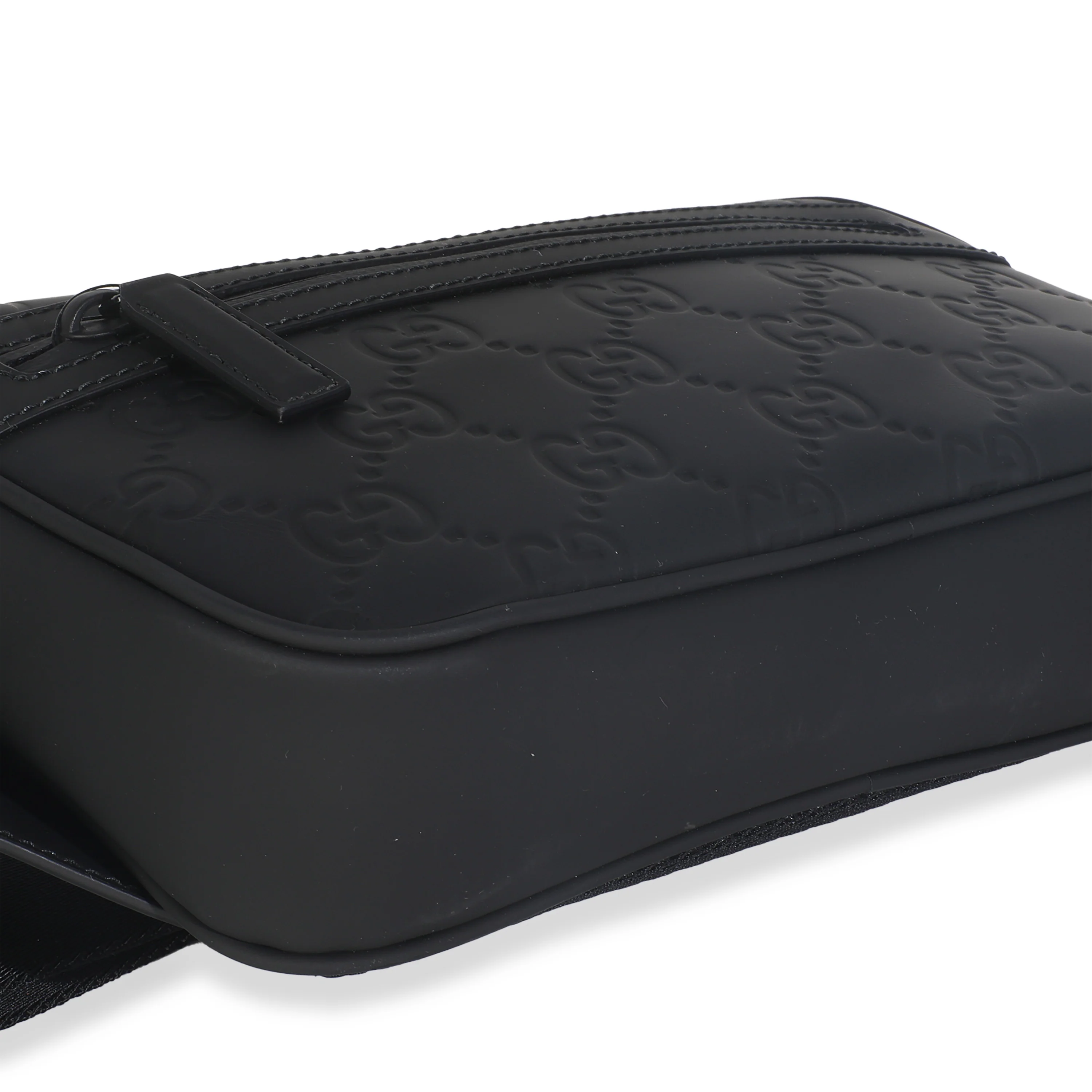 Black Rubber Effect GG Belt Bag - Image 7
