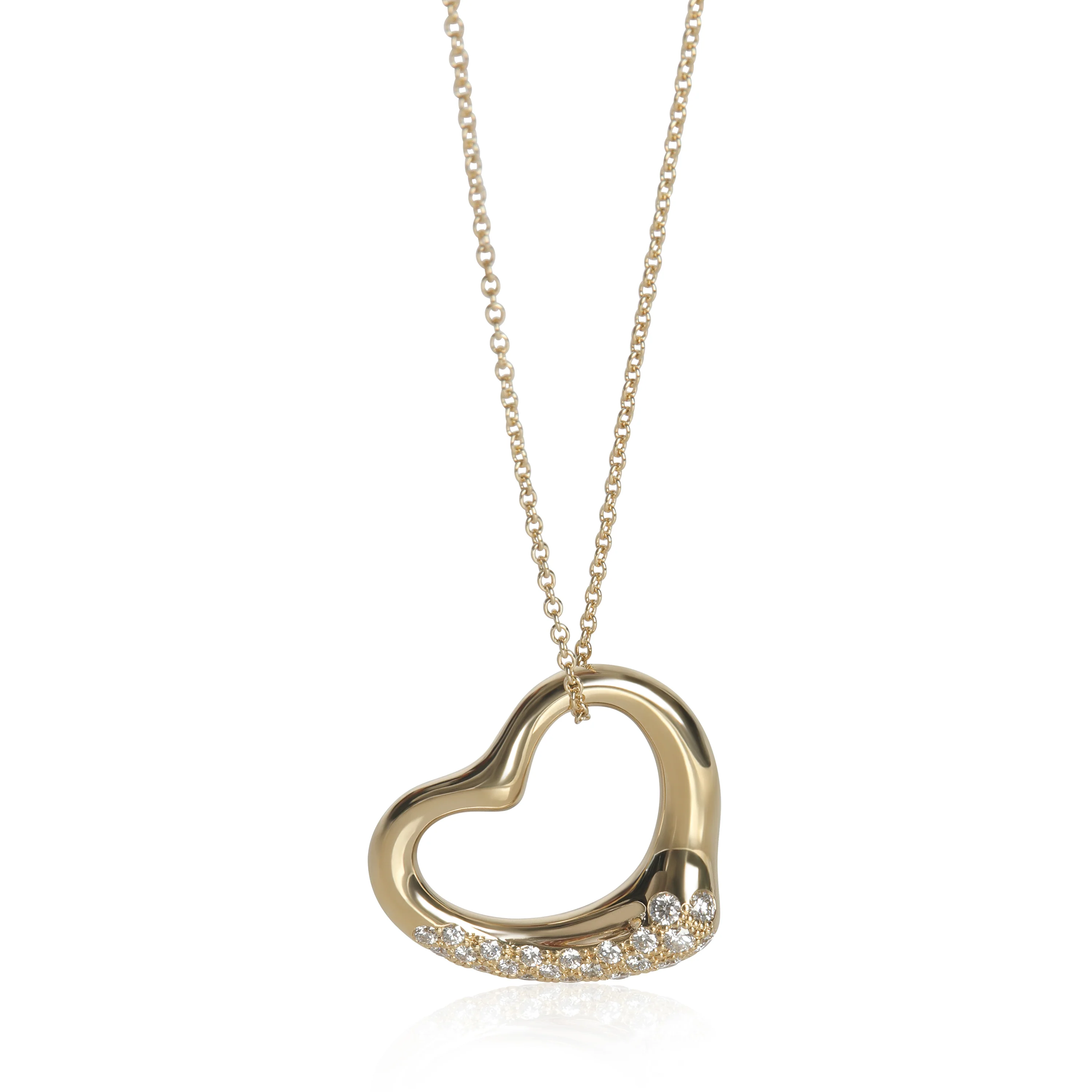 Yellow Gold Diamond Open Heart Pendant