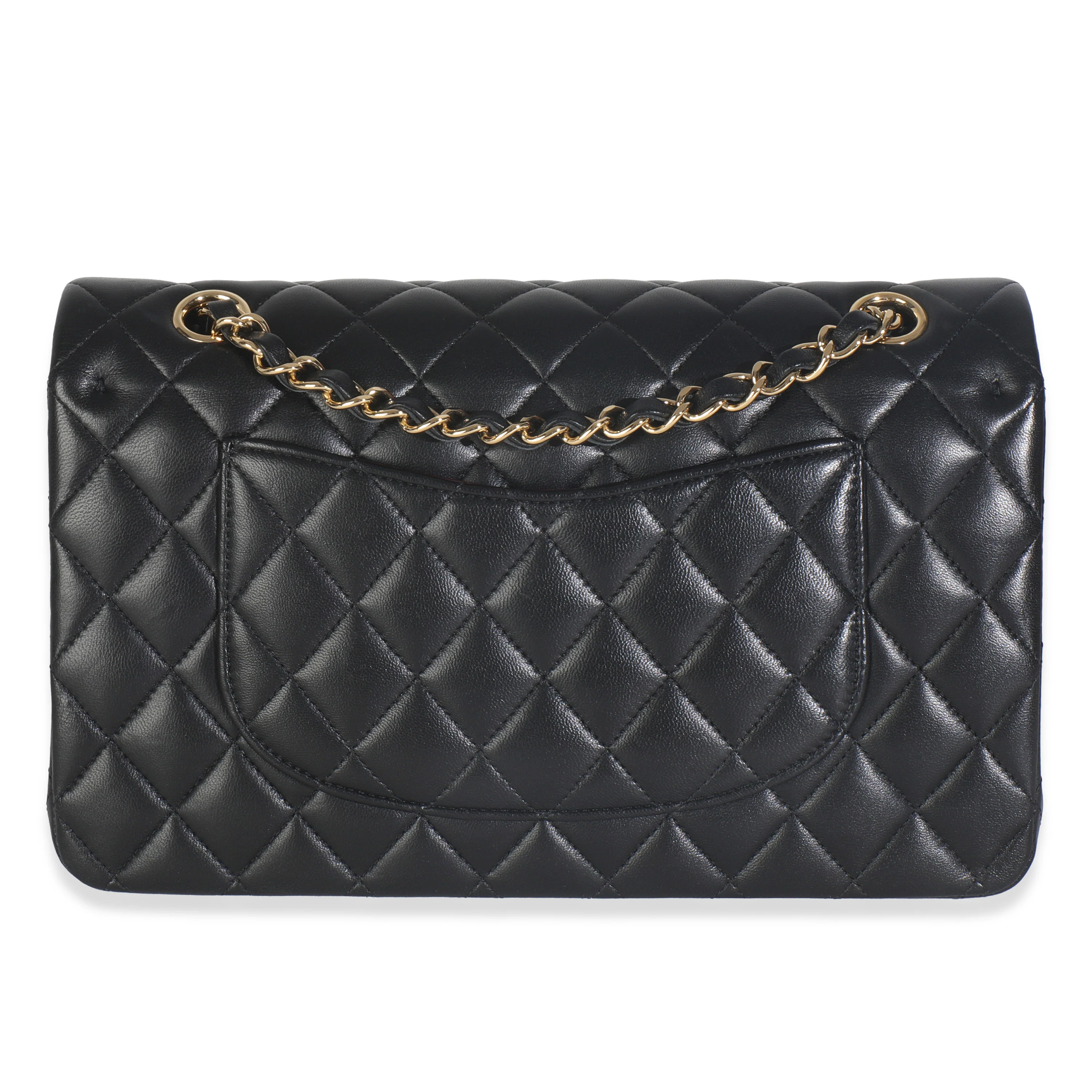 Black Quilted Lambskin Medium Classic Double Flap Bag - Image 4