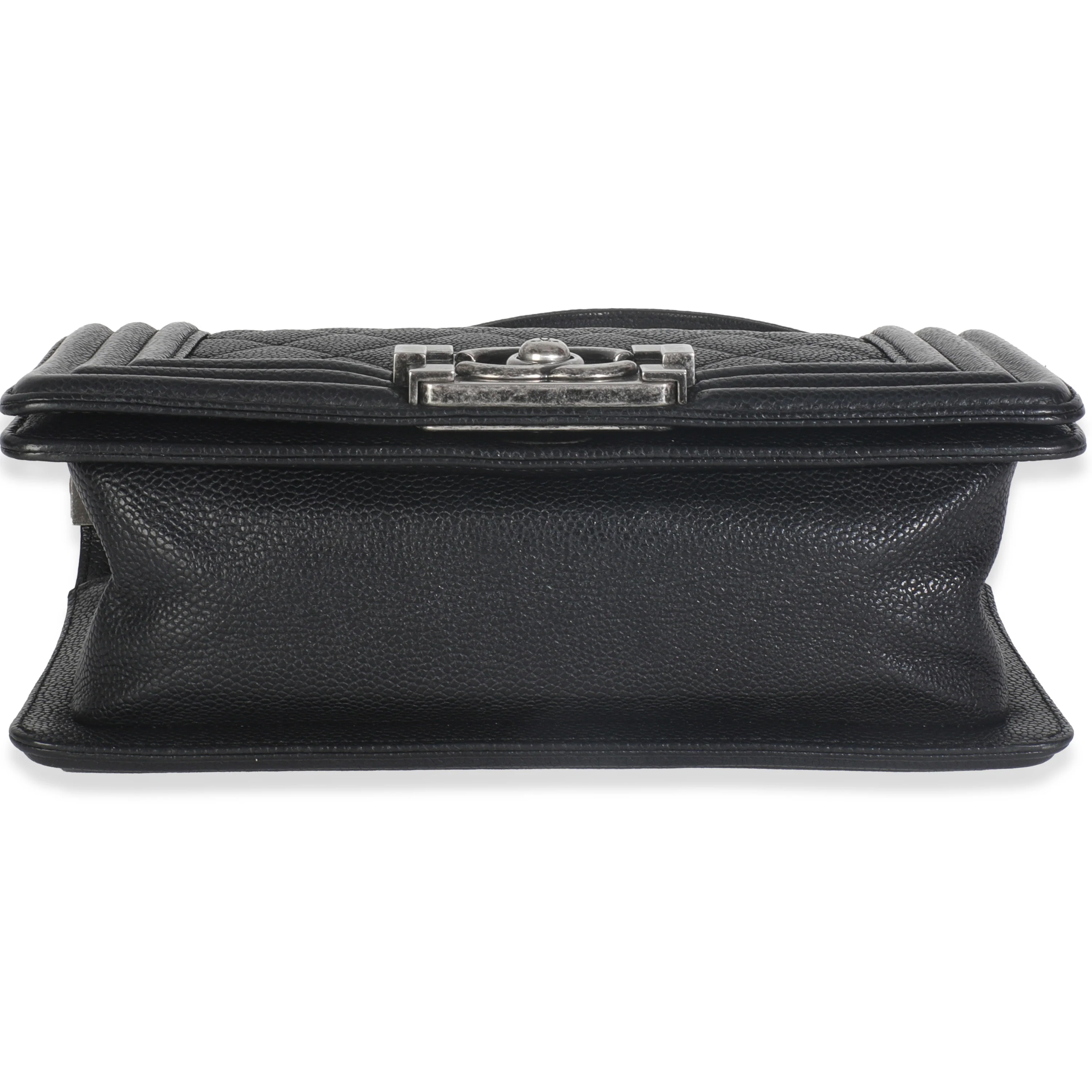 Black Quilted Caviar Small Boy Bag - Image 5