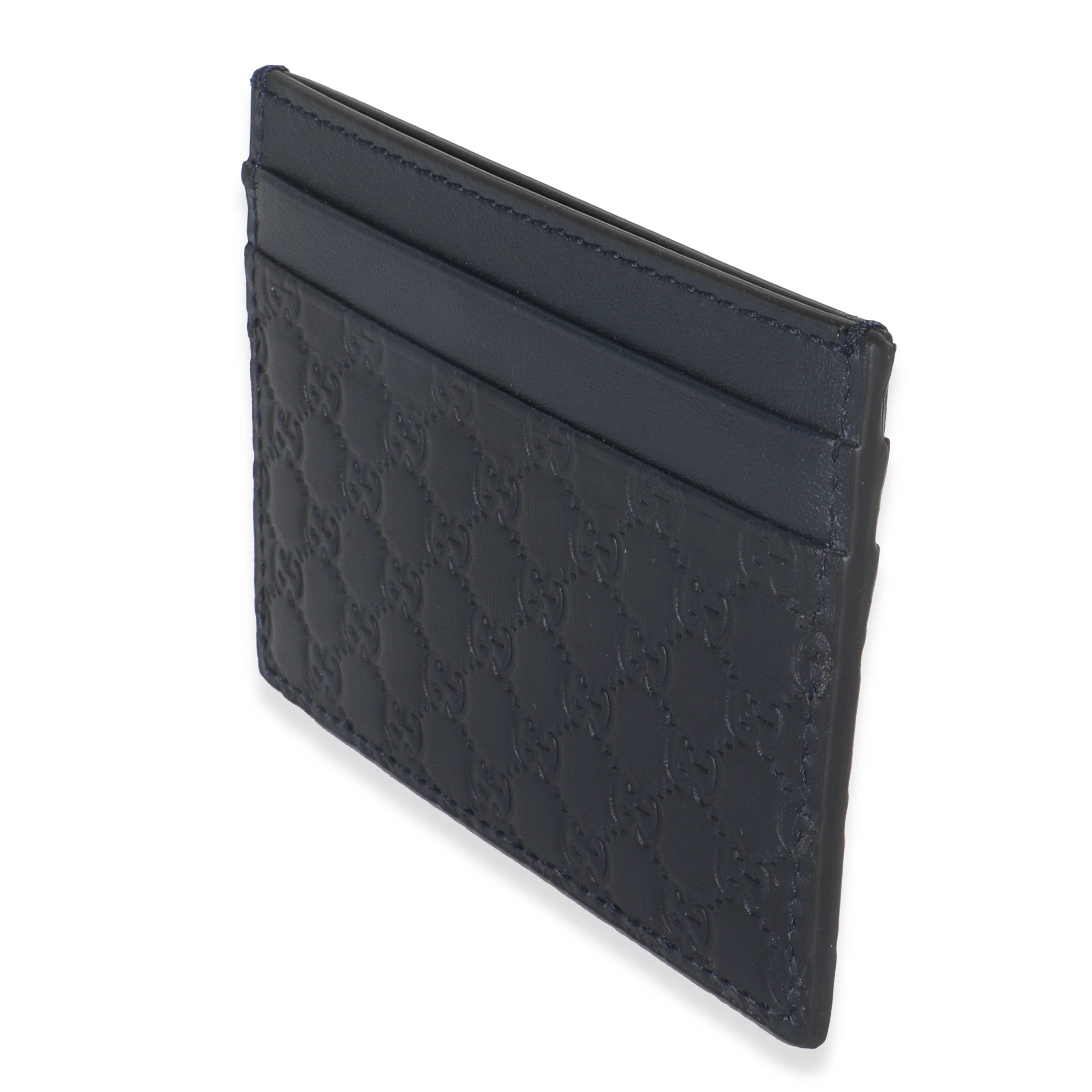 Navy Microguccissima Card Case - Image 2