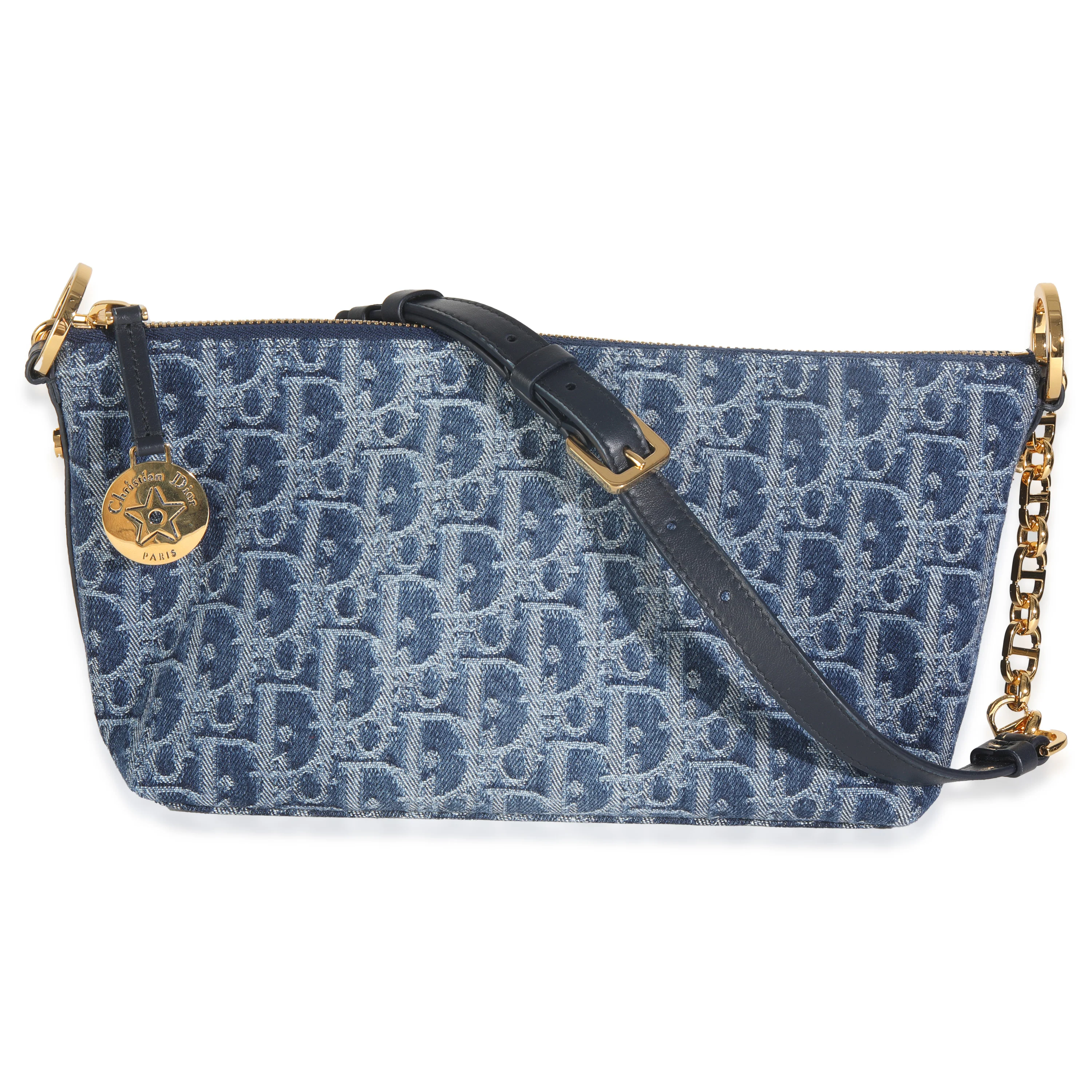 Blue Denim Oblique Diorstar Hobo Bag