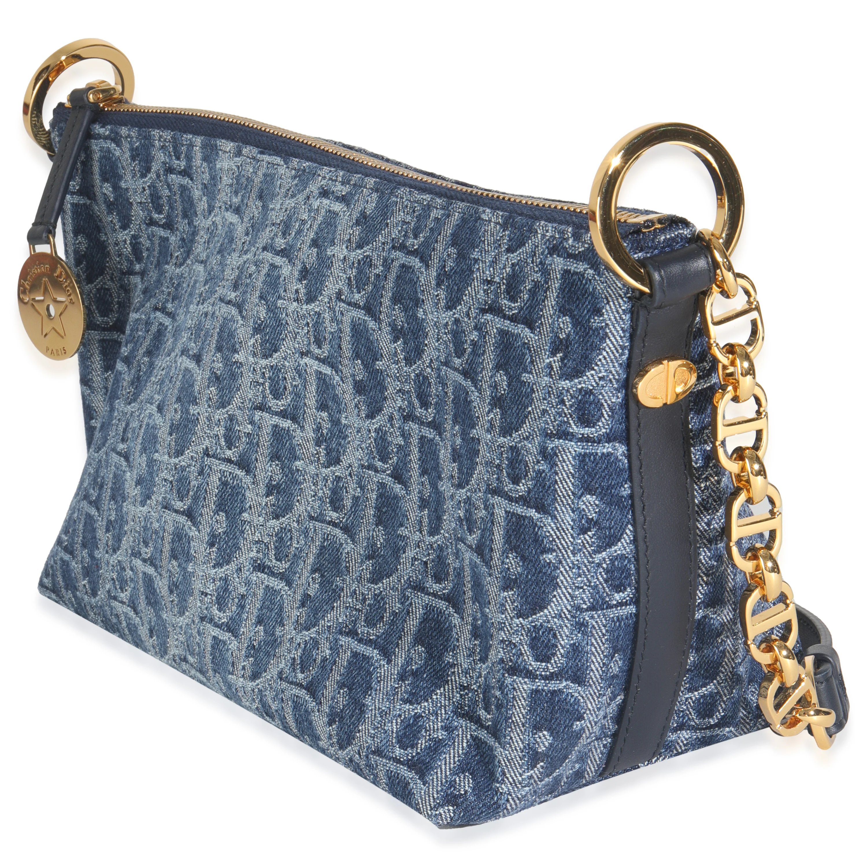 Blue Denim Oblique Diorstar Hobo Bag - Image 2