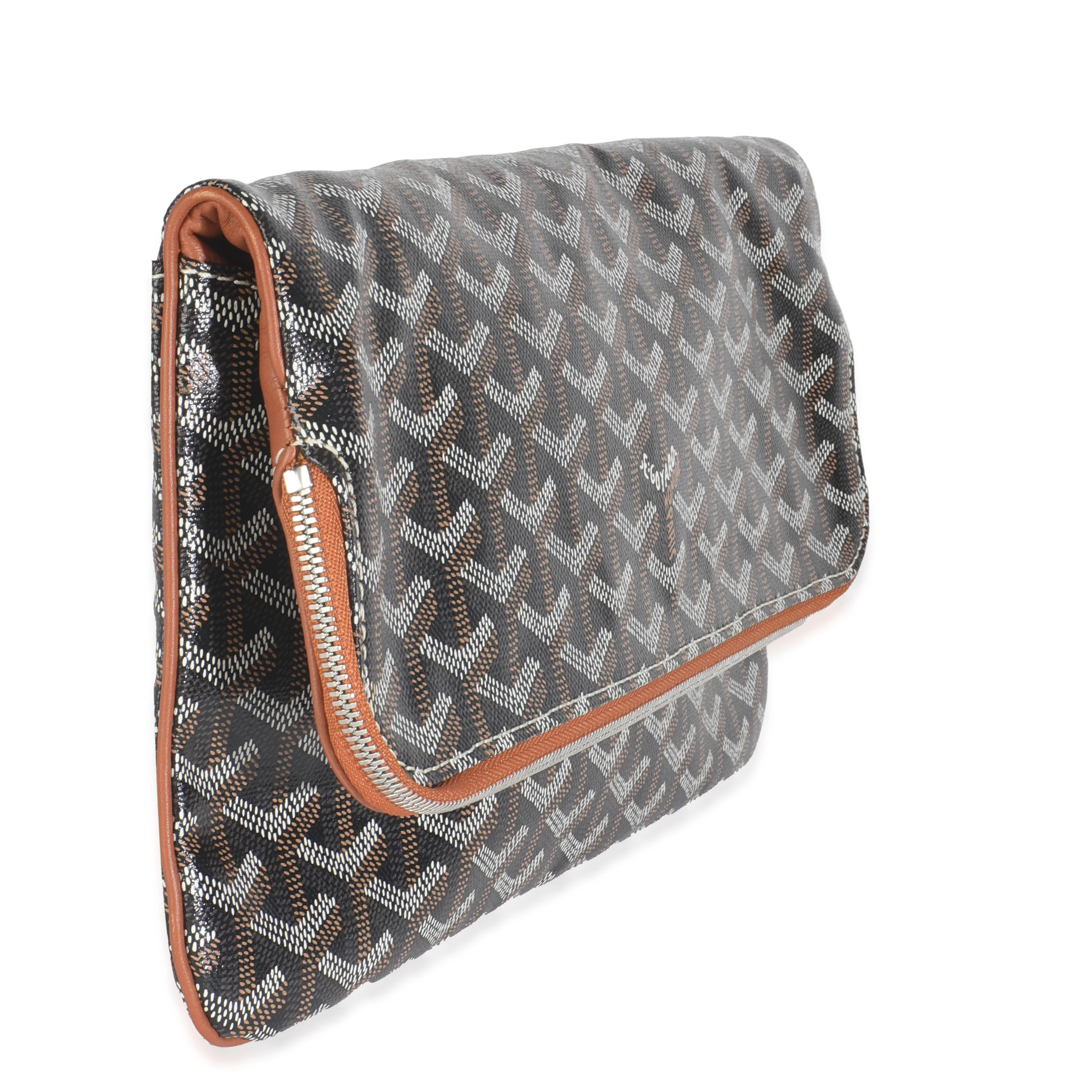Gold Black Goyardine Canvas Saint Marie Soft Clutch - Image 3