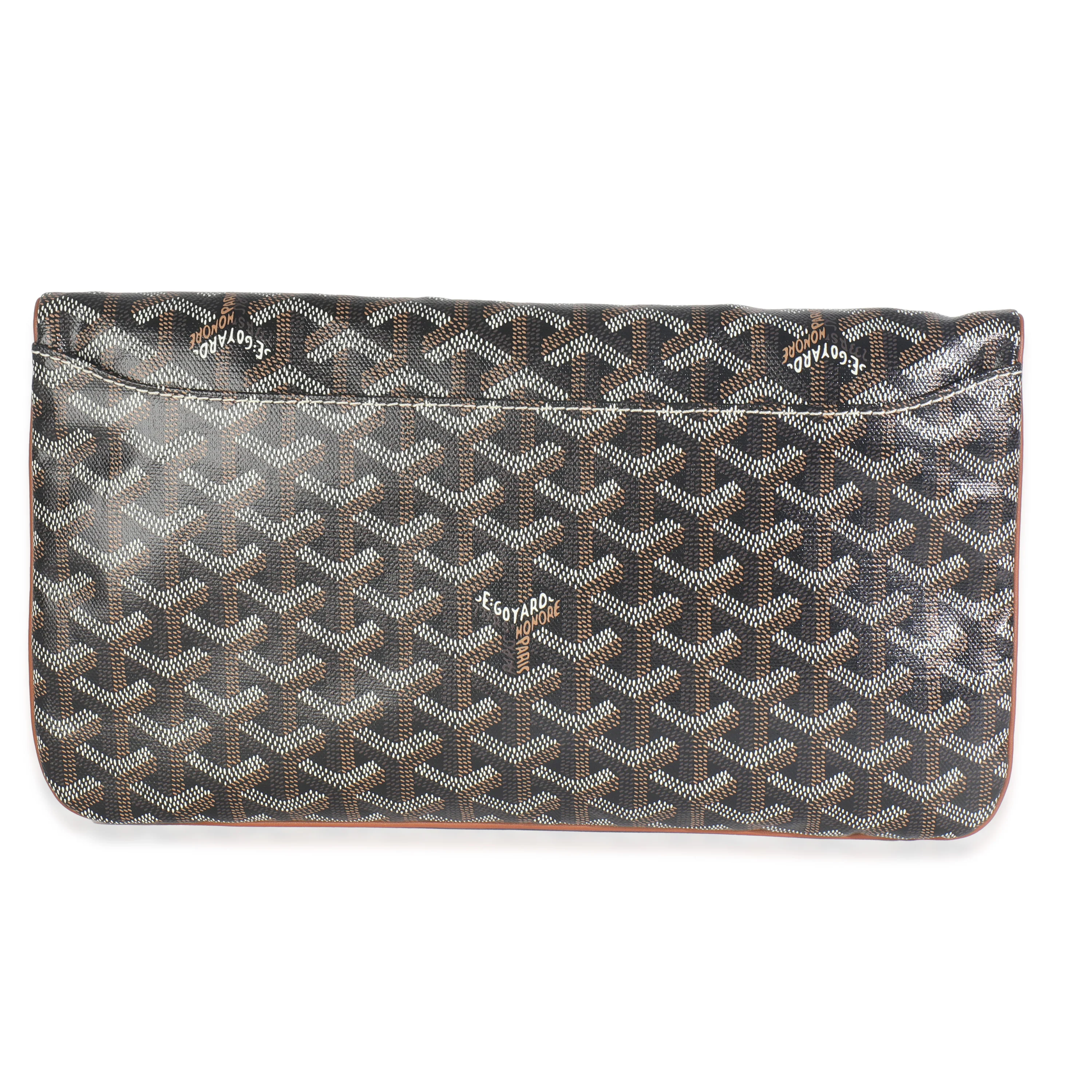 Gold Black Goyardine Canvas Saint Marie Soft Clutch - Image 4
