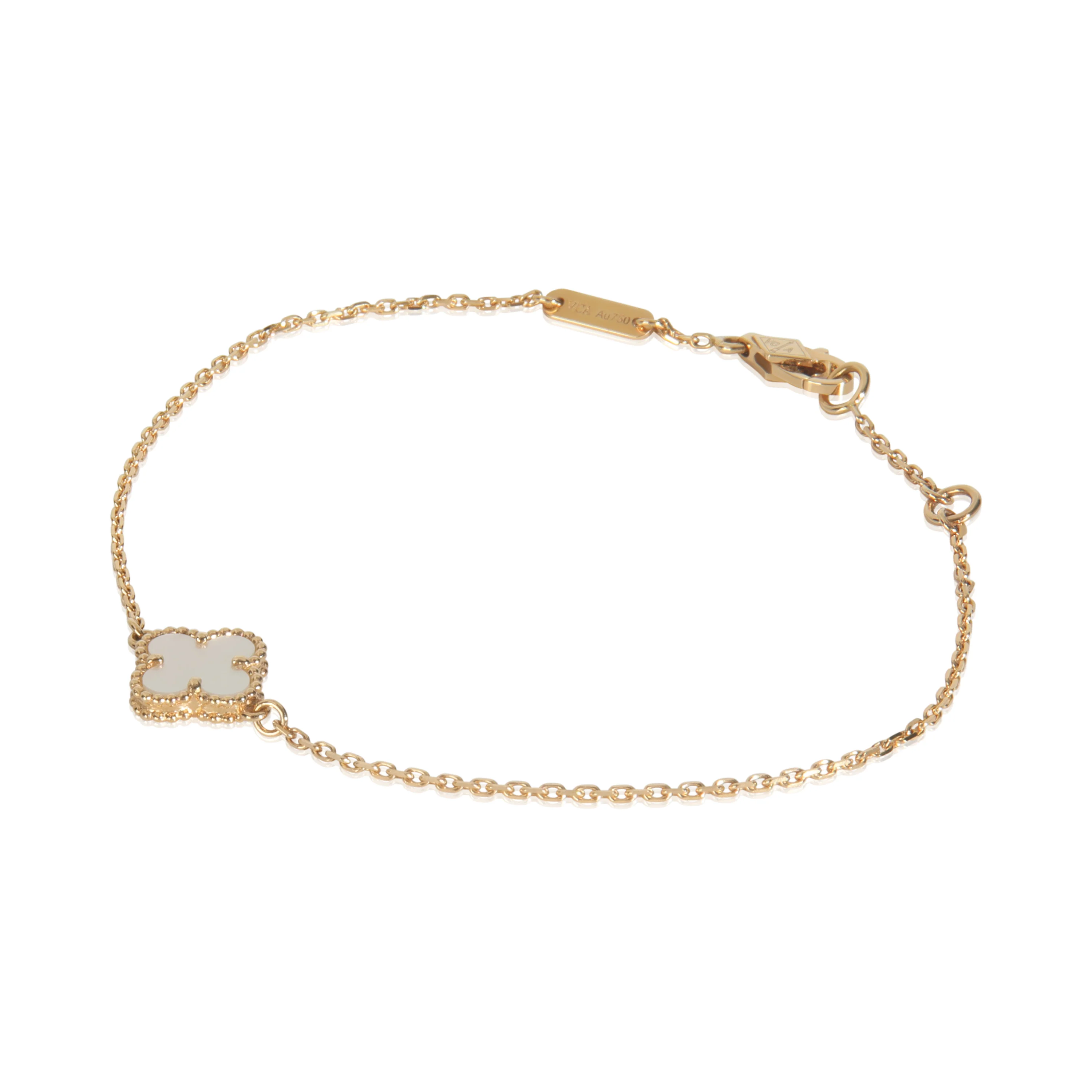 Yellow Gold Mother Of Pearl Sweet Alhambra Bracelet - Image 2