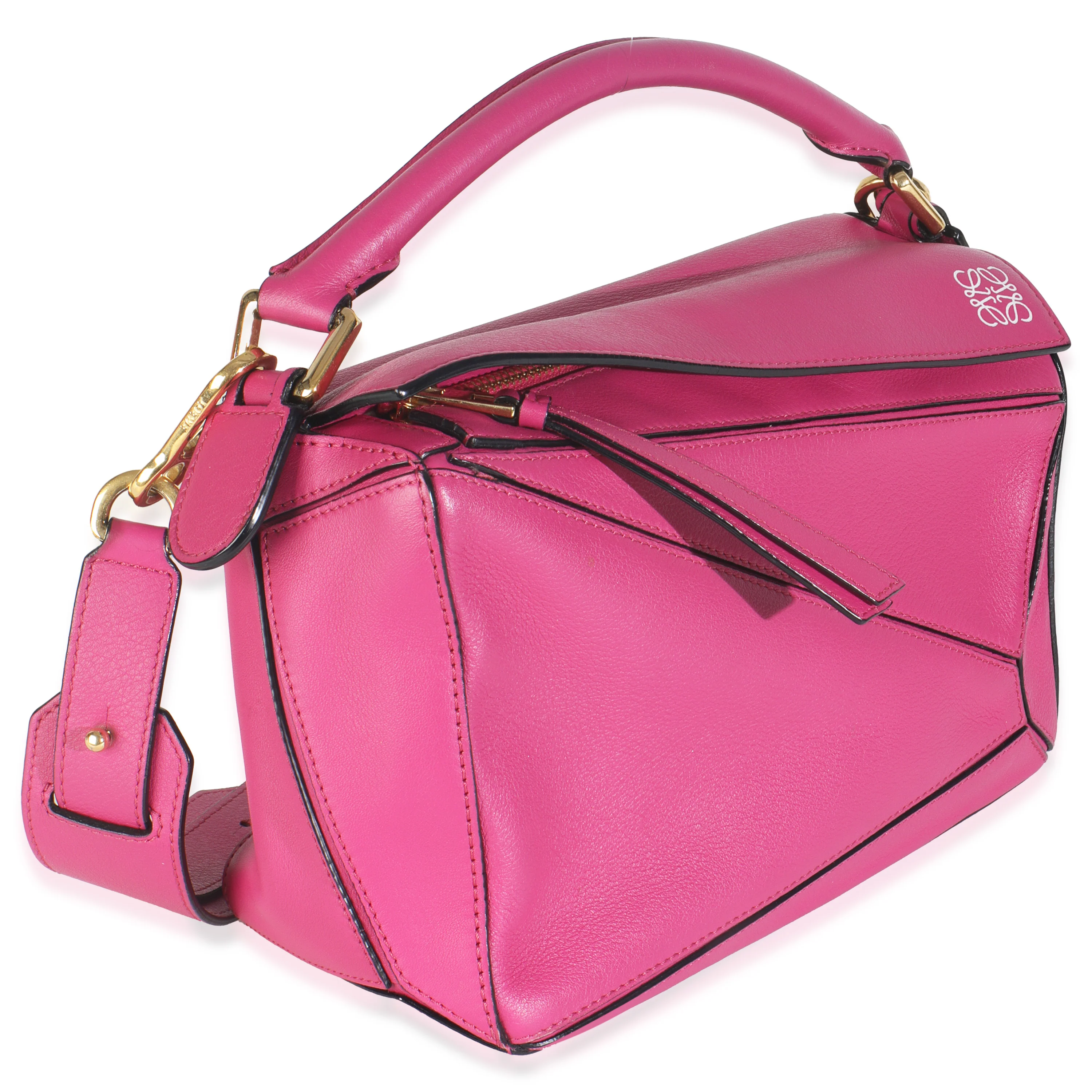 Pink Calfskin Small Puzzle Edge Bag - Image 3