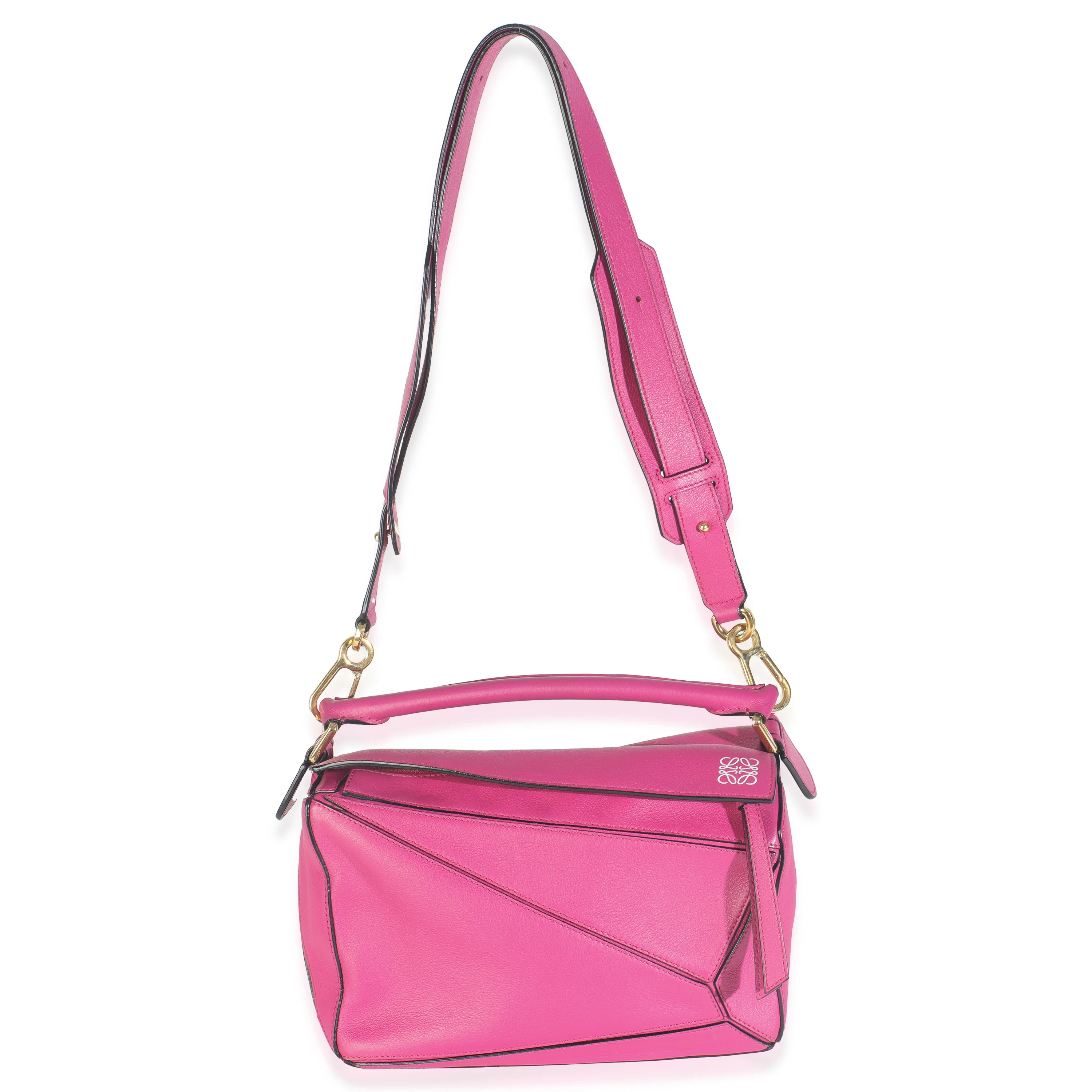 Pink Calfskin Small Puzzle Edge Bag - Image 7