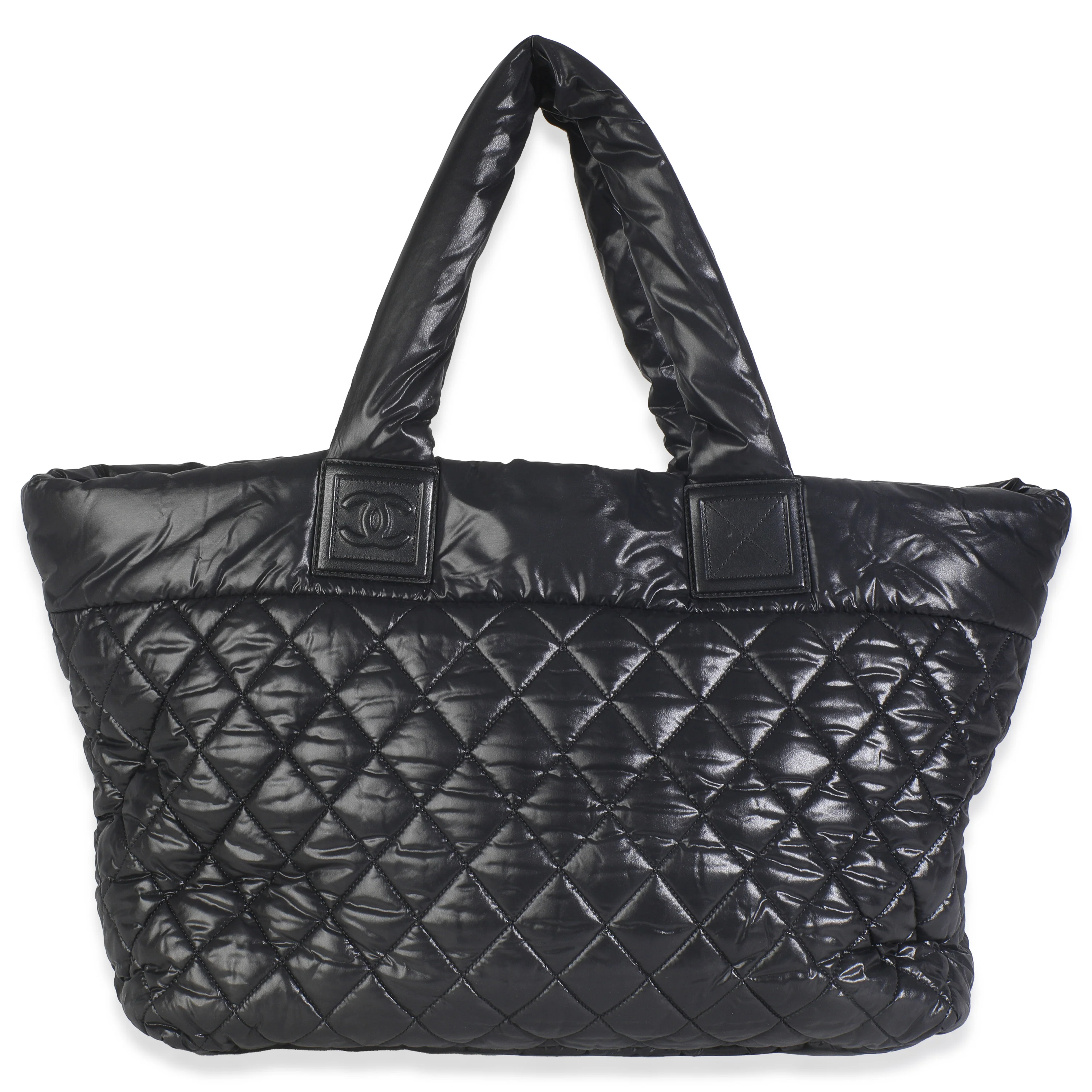 Black Quilted Nylon Large Coco Cocoon Tote - Image 4