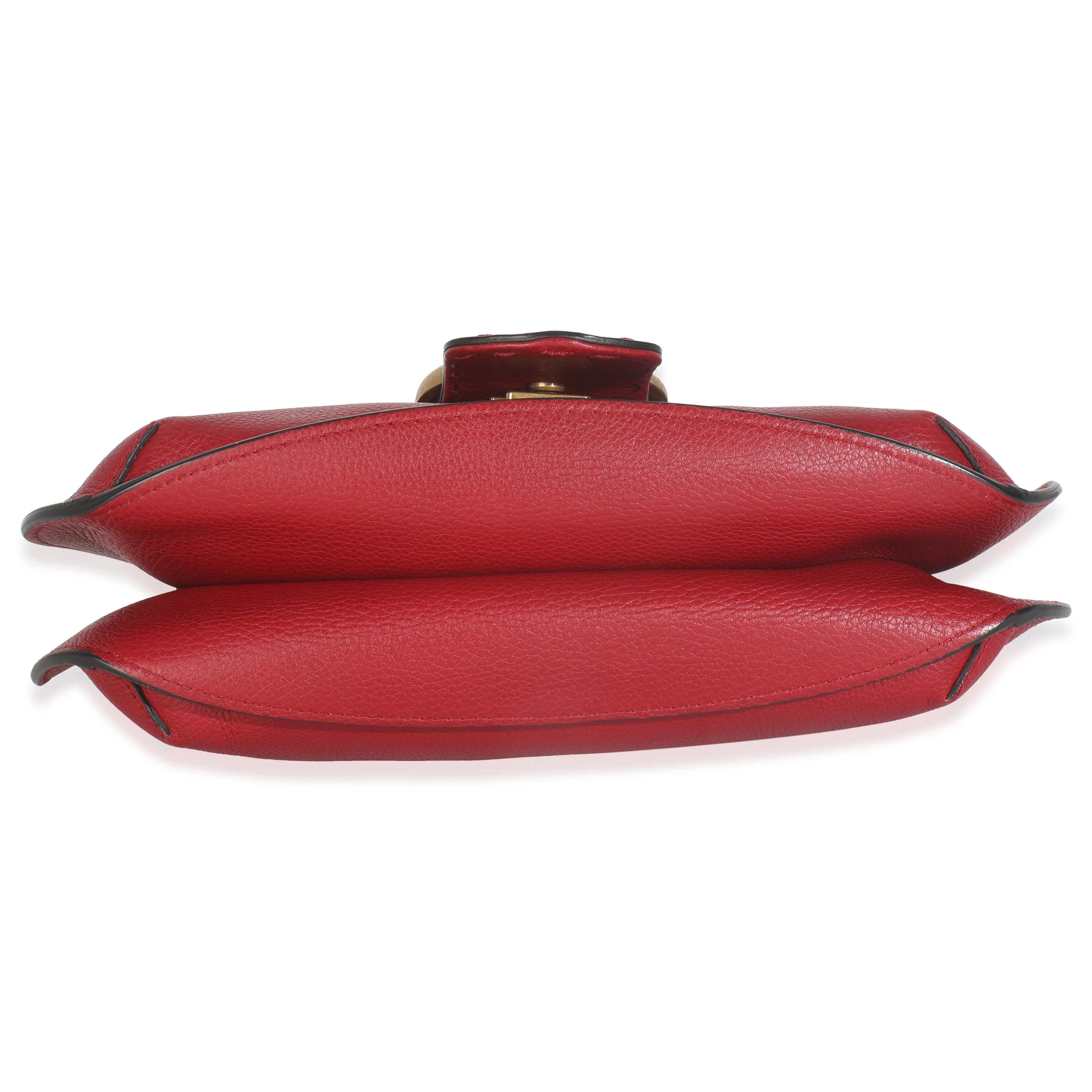Red Pebbled Calfskin Marmont Animalier Shoulder Bag - Image 5