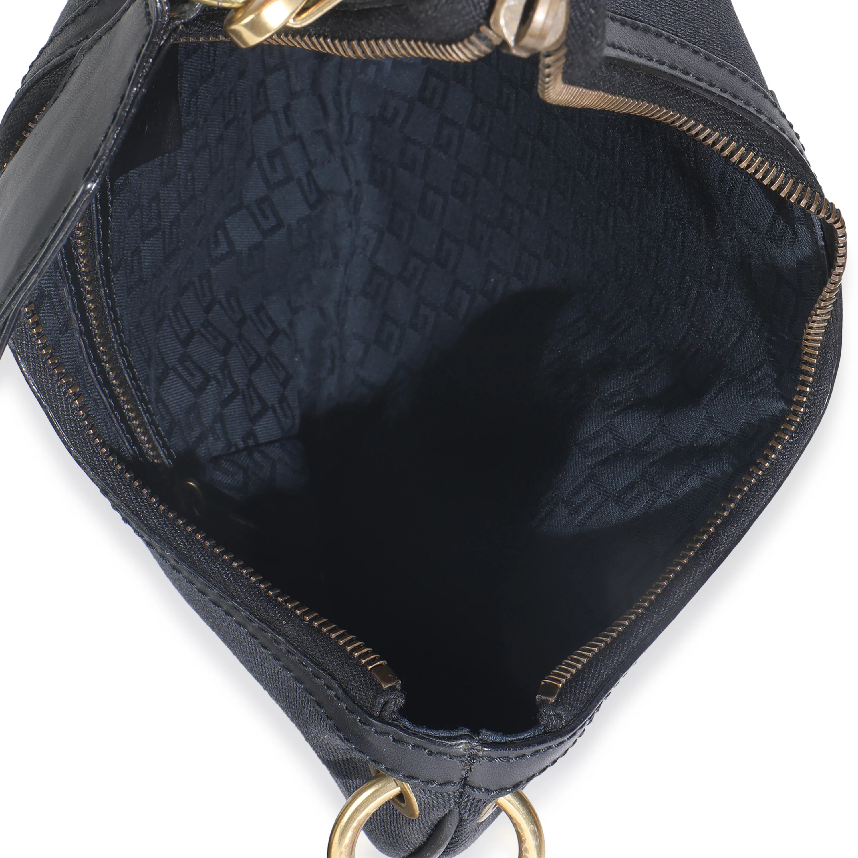 Vintage Black Canvas Half Moon Hobo - Image 8