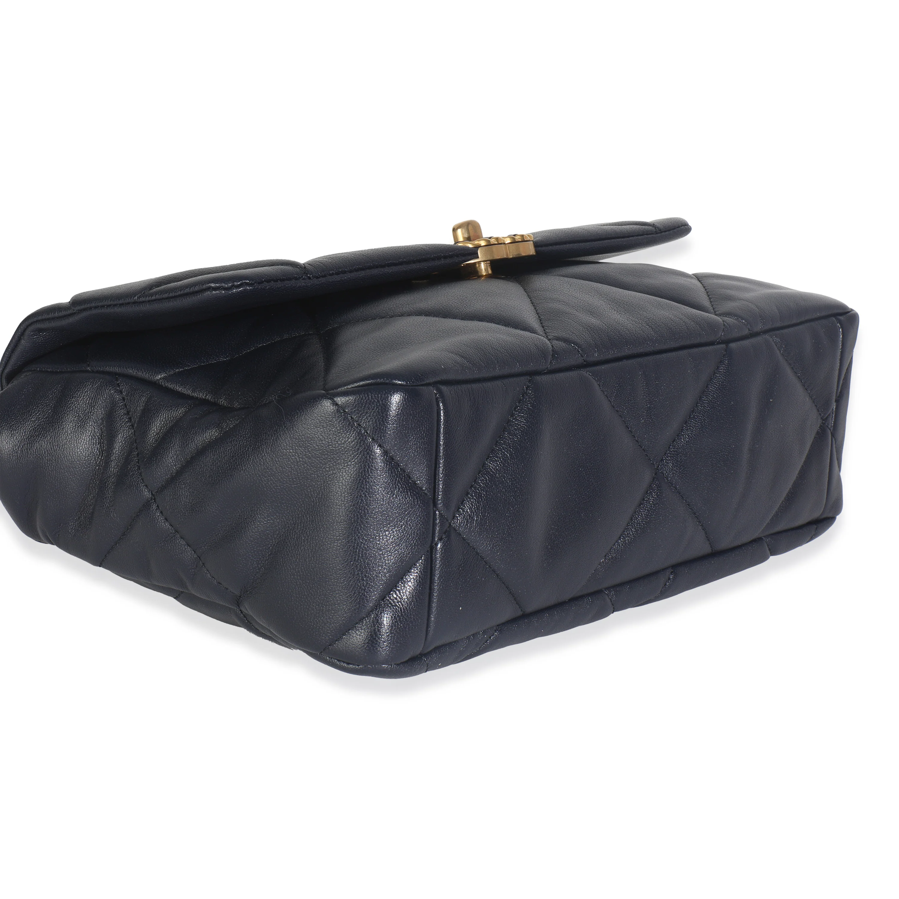 Navy Quilted Lambskin Medium Chanel 19 Flap Bag - Image 3