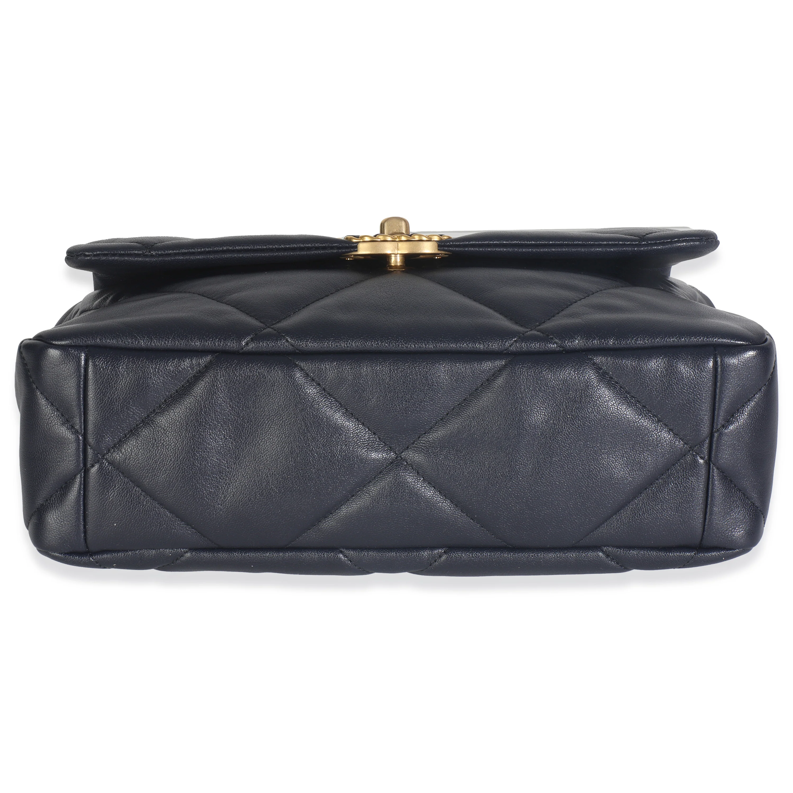 Navy Quilted Lambskin Medium Chanel 19 Flap Bag - Image 5