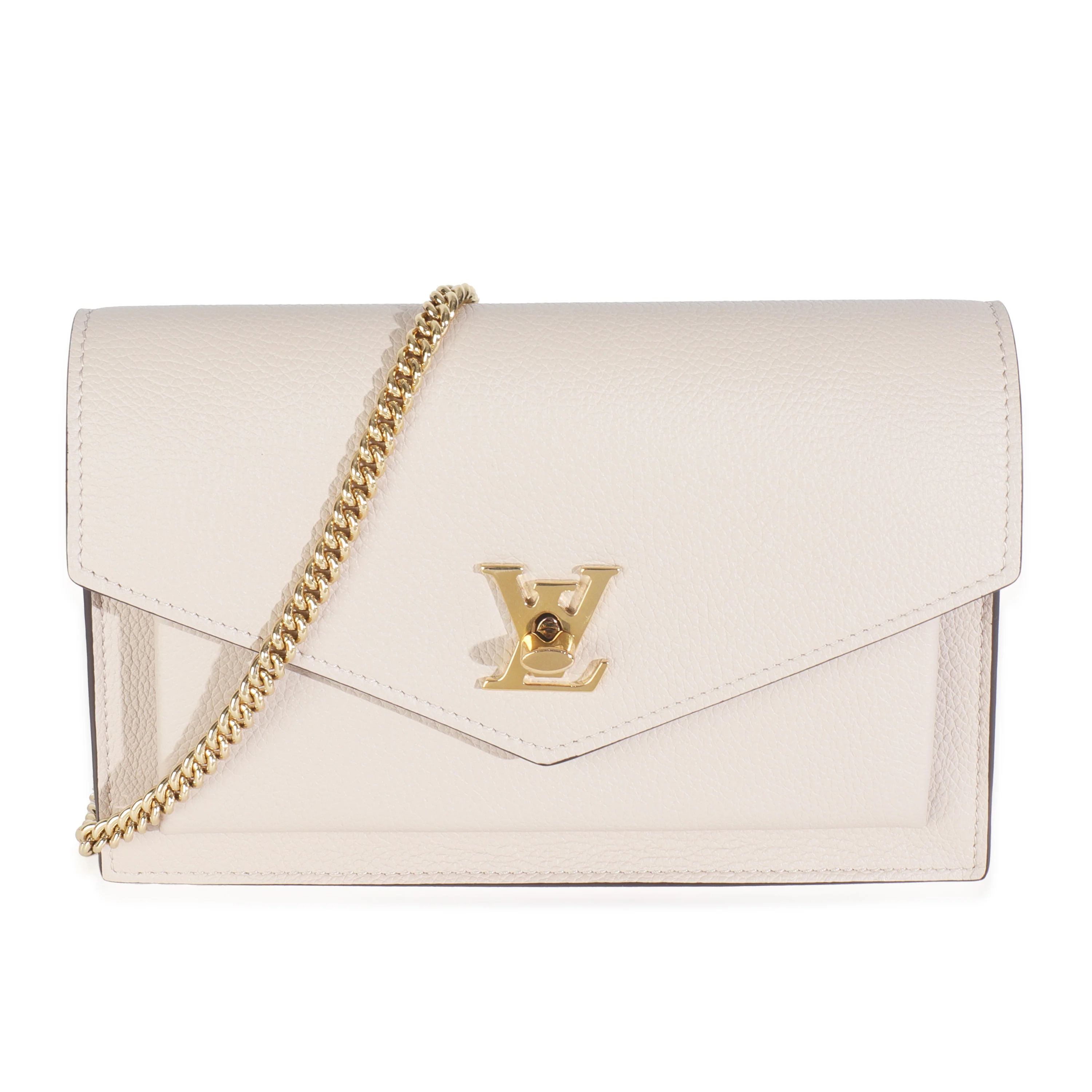 Greige Soft Calfskin My Lockme Chain Pochette