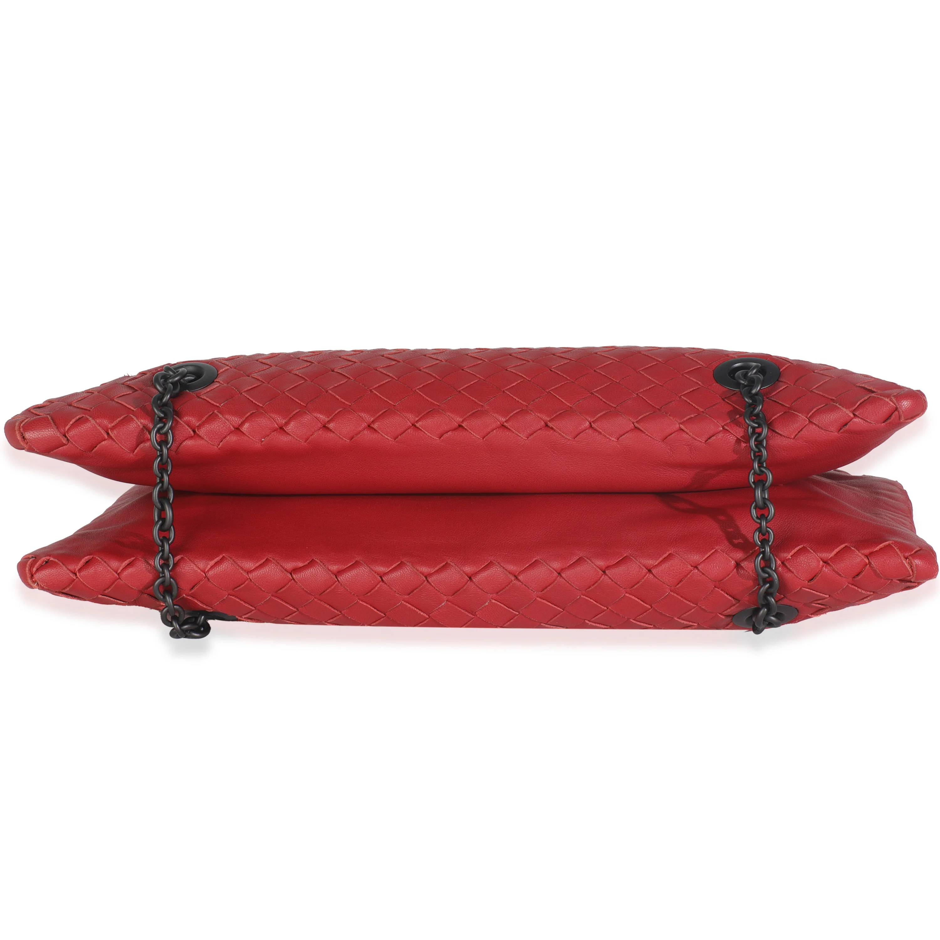 Burgundy Nappa Intrecciato Duo Shoulder Bag - Image 4
