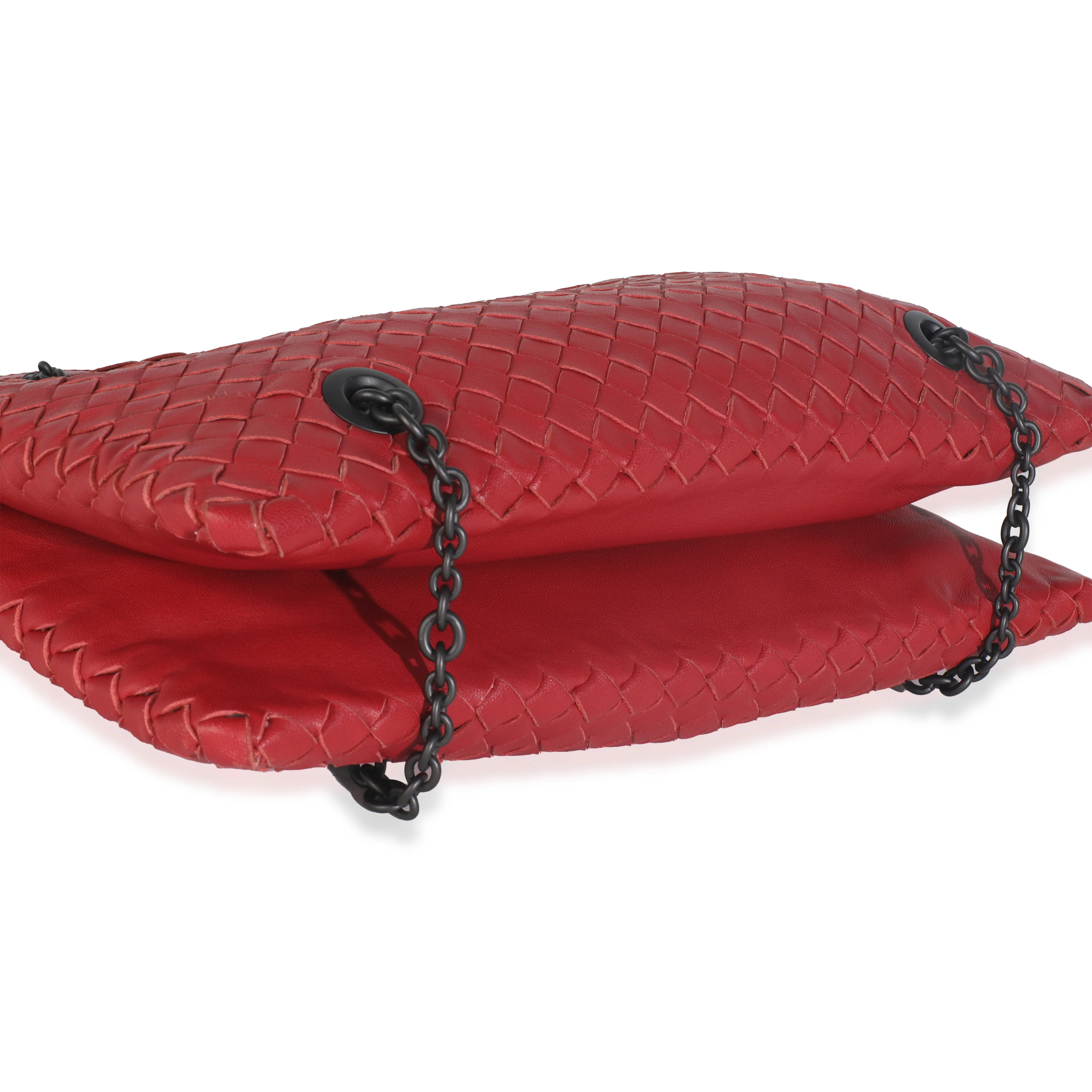 Burgundy Nappa Intrecciato Duo Shoulder Bag - Image 5