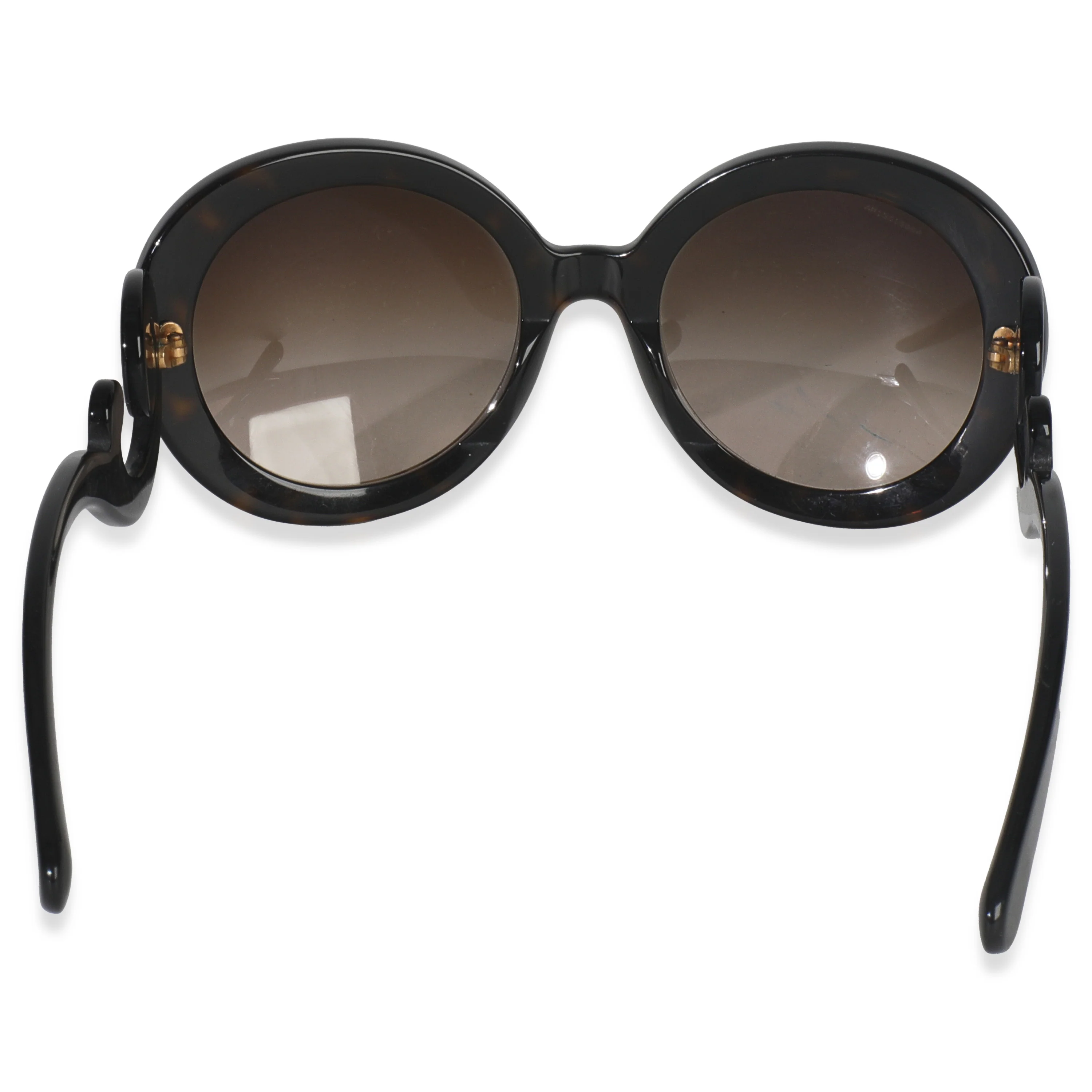 Black Acetate Round Oversized Baroque Sunglasses - Image 3