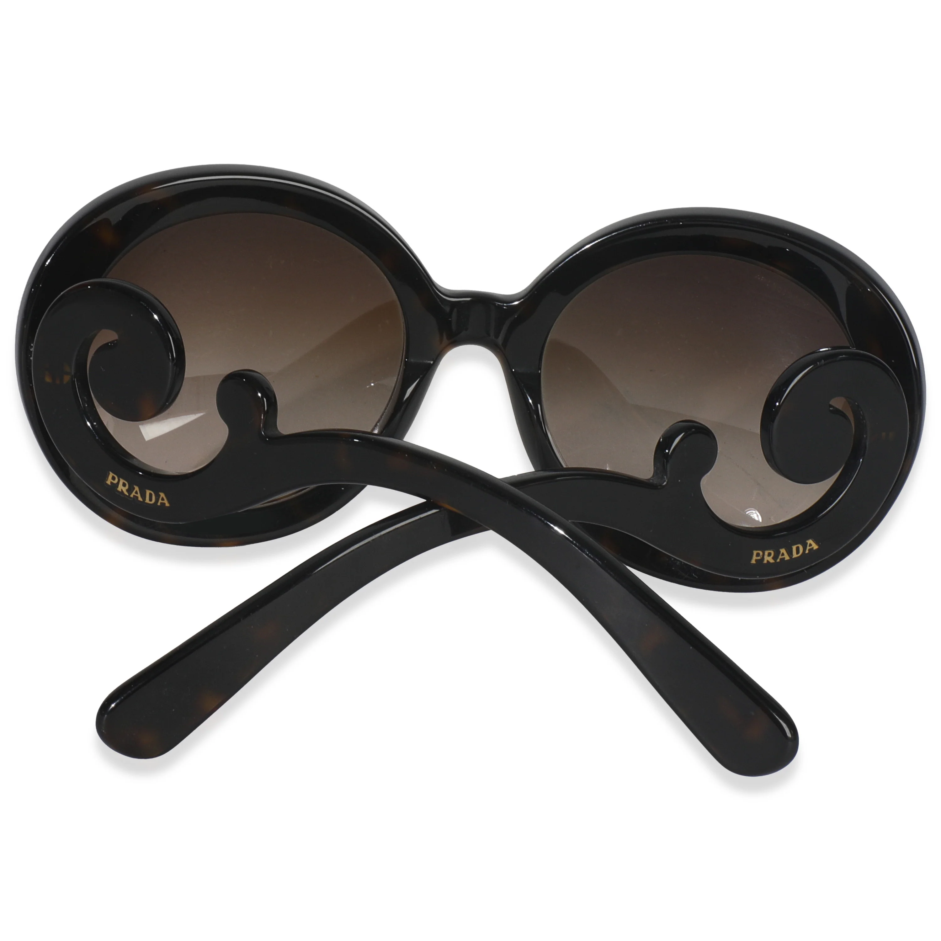 Black Acetate Round Oversized Baroque Sunglasses - Image 4