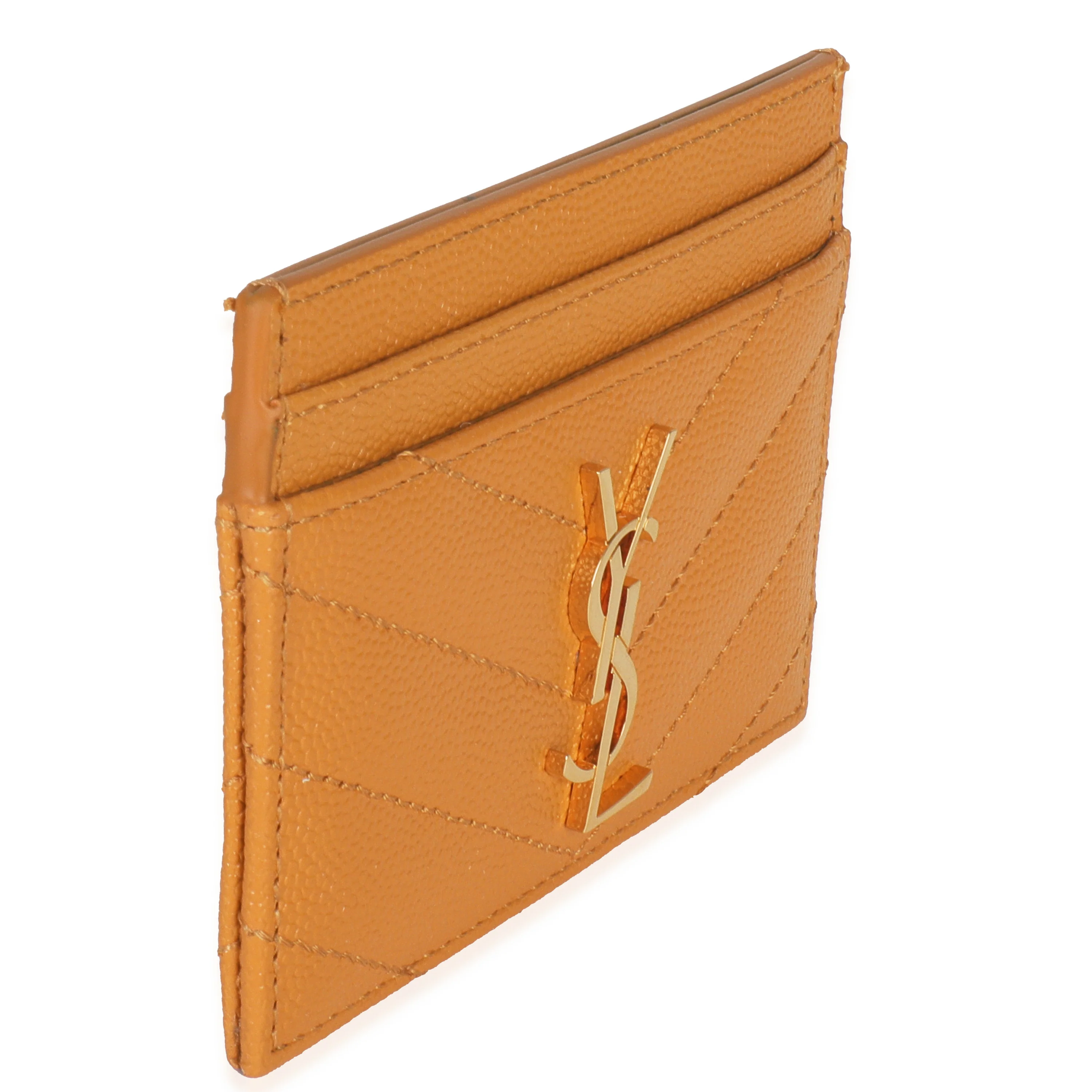 Senape Yellow Grain De Poudre Matelasse Cassandre Card Case - Image 3