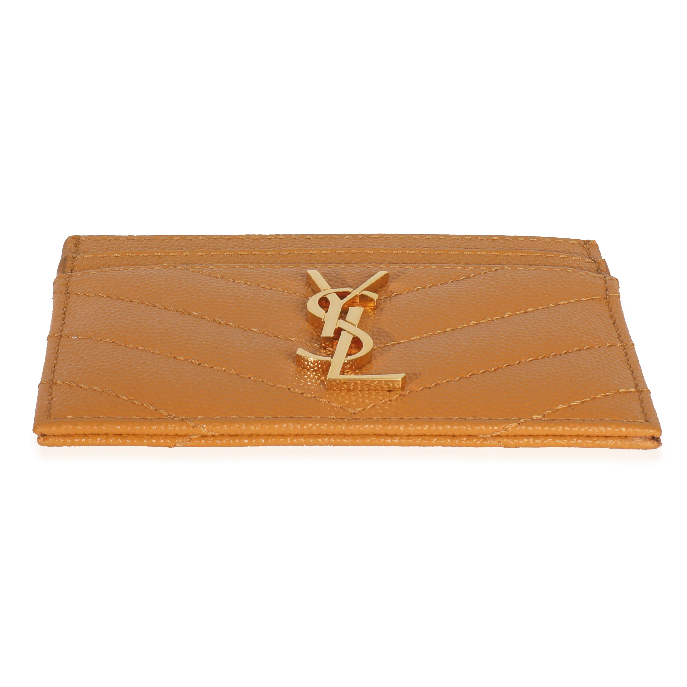 Senape Yellow Grain De Poudre Matelasse Cassandre Card Case - Image 5