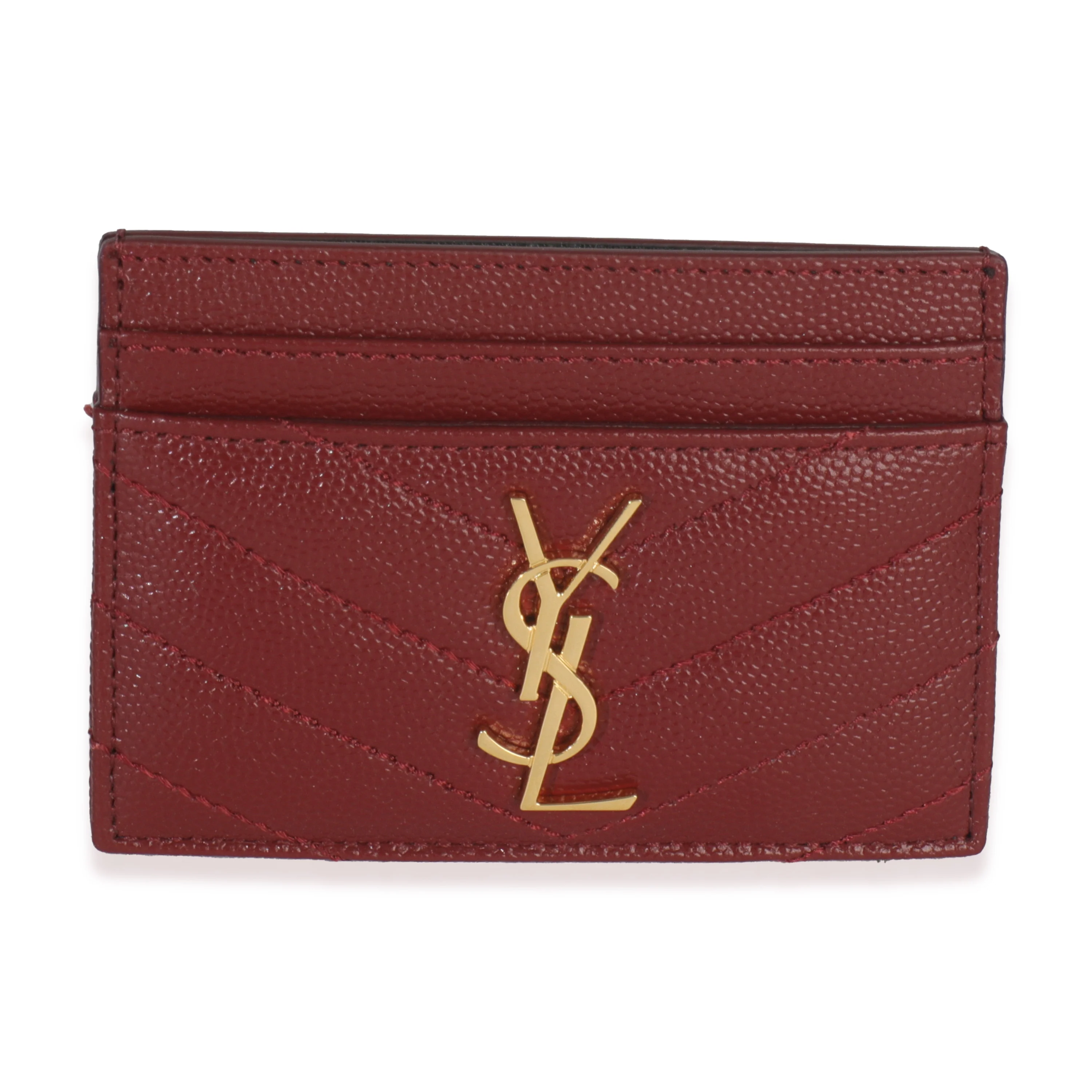 Rouge Cabernet Grain De Poudre Matelasse Cassandre Card Case