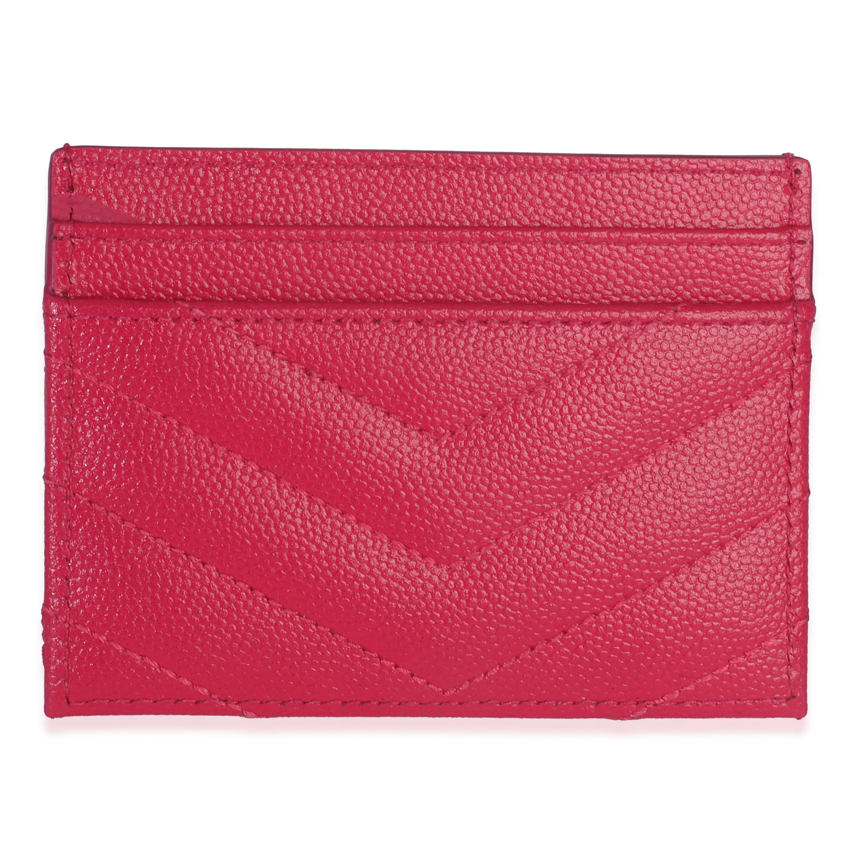 Fresh Fuxia Grain De Poudre Matelasse Cassandre Card Case - Image 4