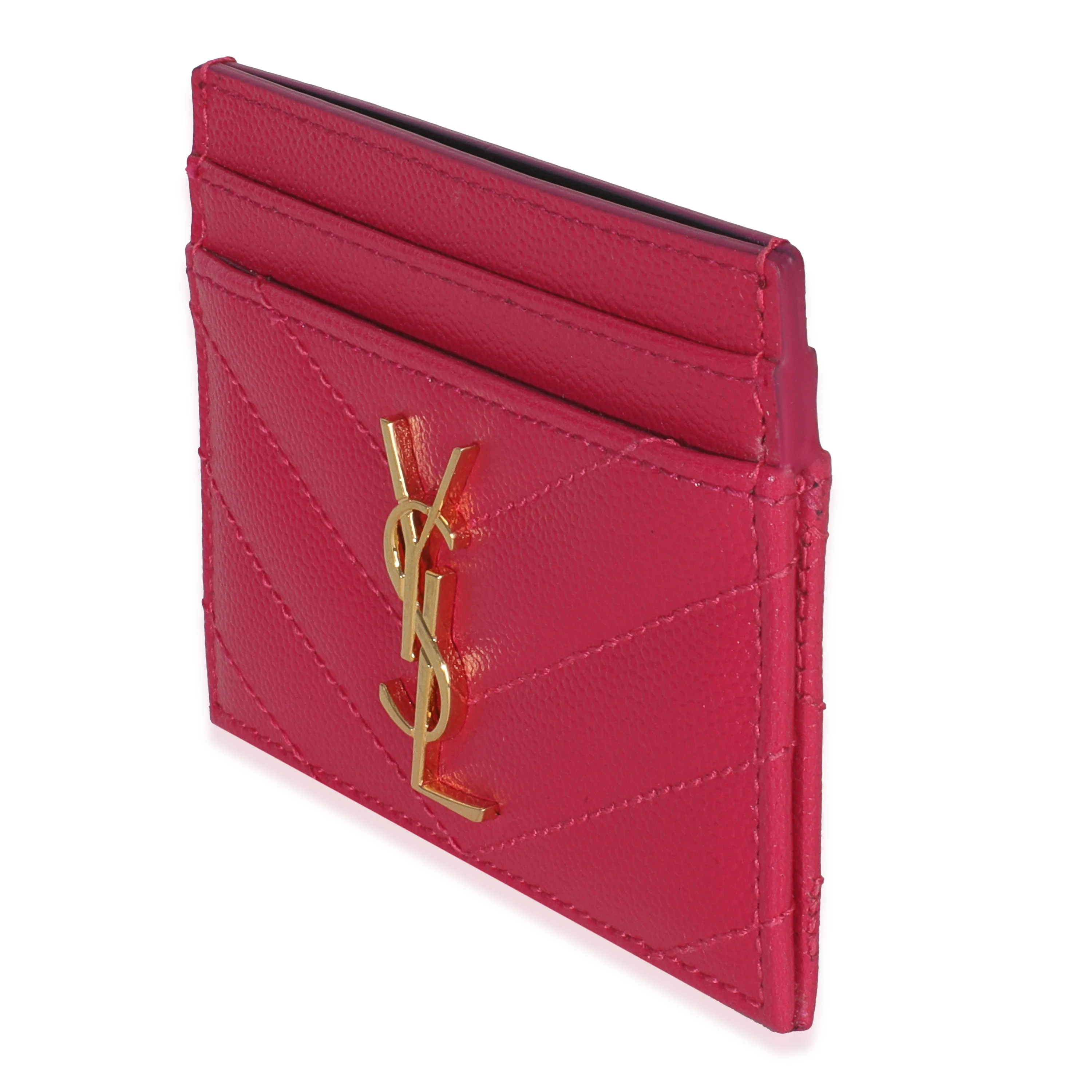 Fresh Fuxia Grain De Poudre Matelasse Cassandre Card Case - Image 2