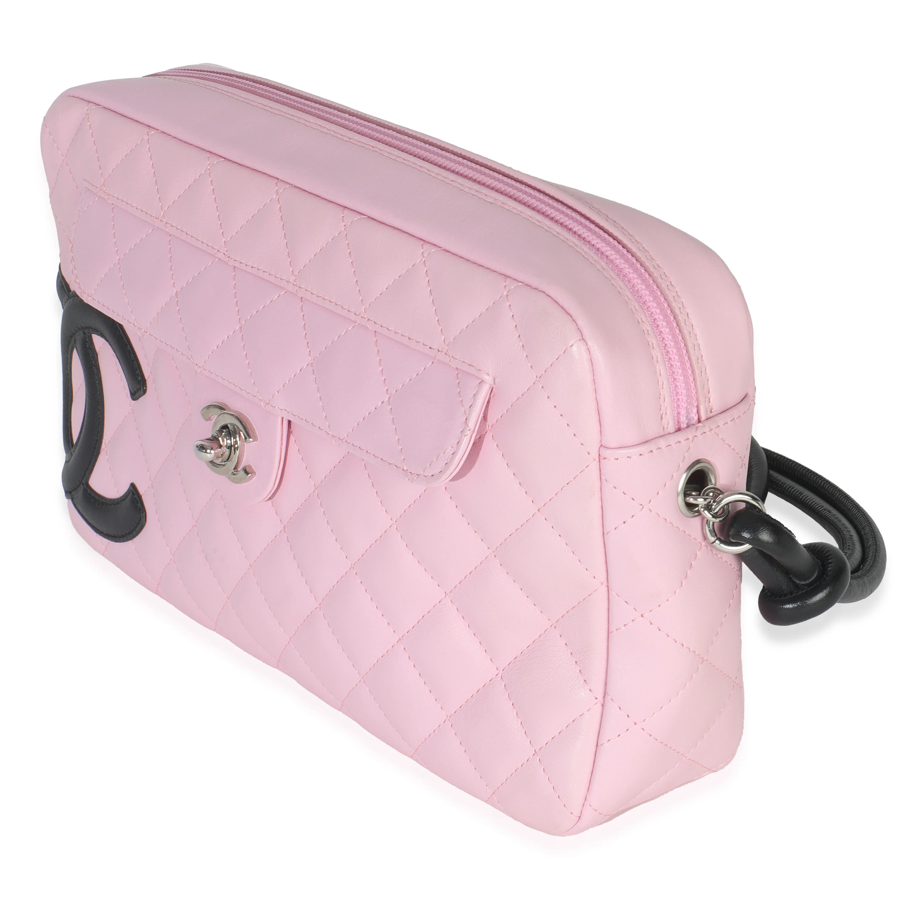 Vintage Pink Quilted Calfskin Cambon Ligne Camera Bag - Image 2