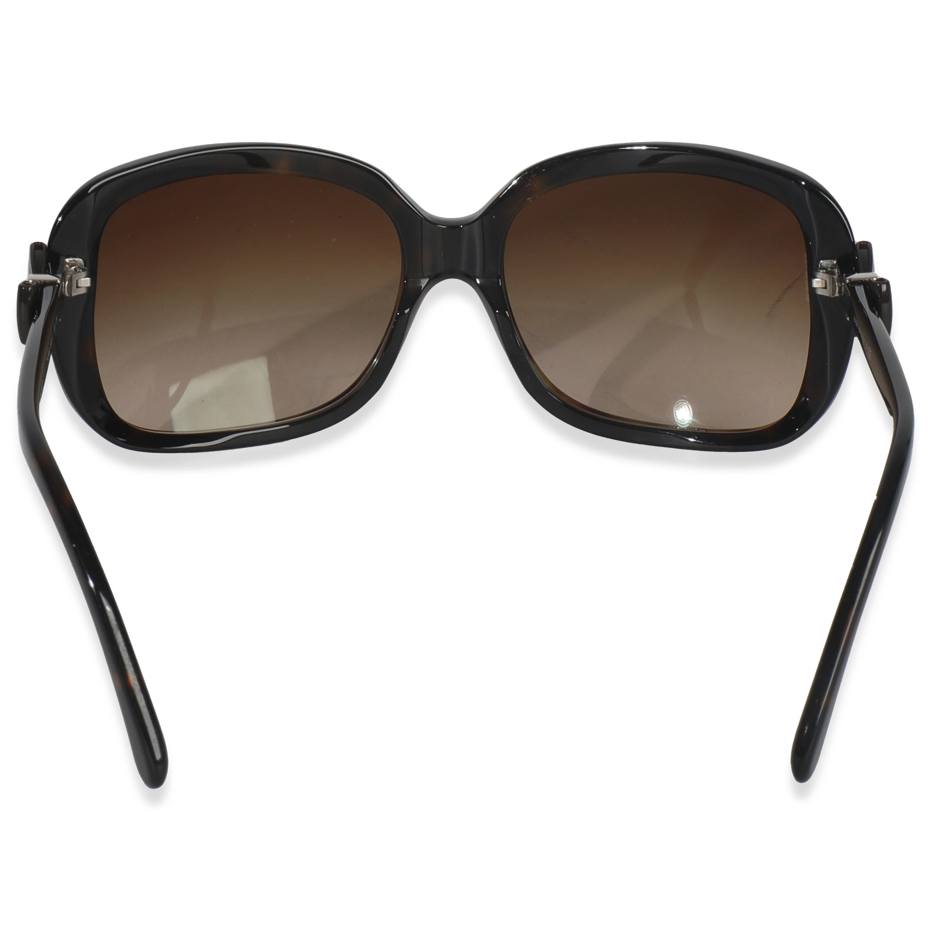 Brown Acetate Rectangle Lens CC Bow Sunglasses - Image 2