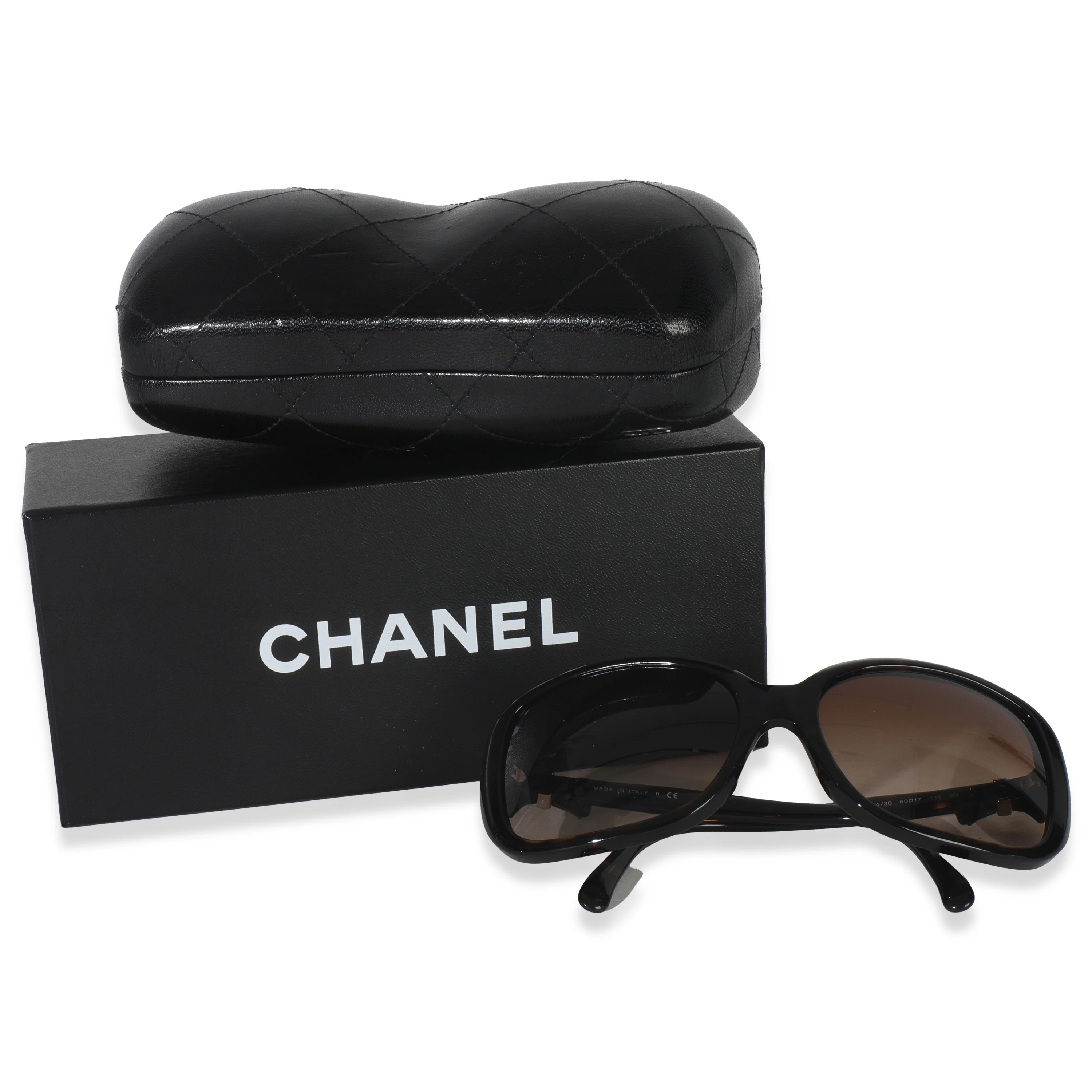 Brown Acetate Rectangle Lens CC Bow Sunglasses - Image 4
