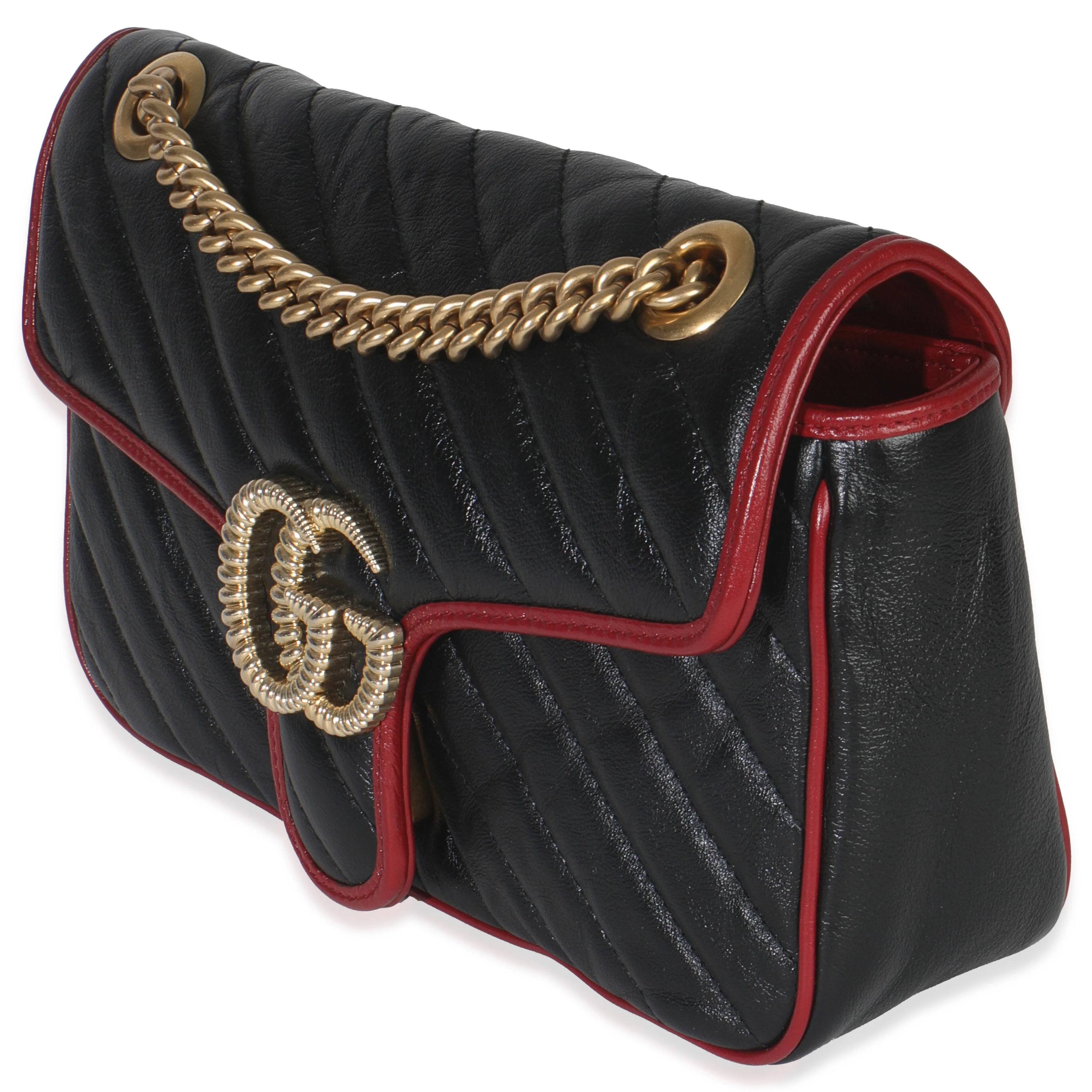 Red Black Calfskin Torchon Small GG Marmont Bag - Image 2