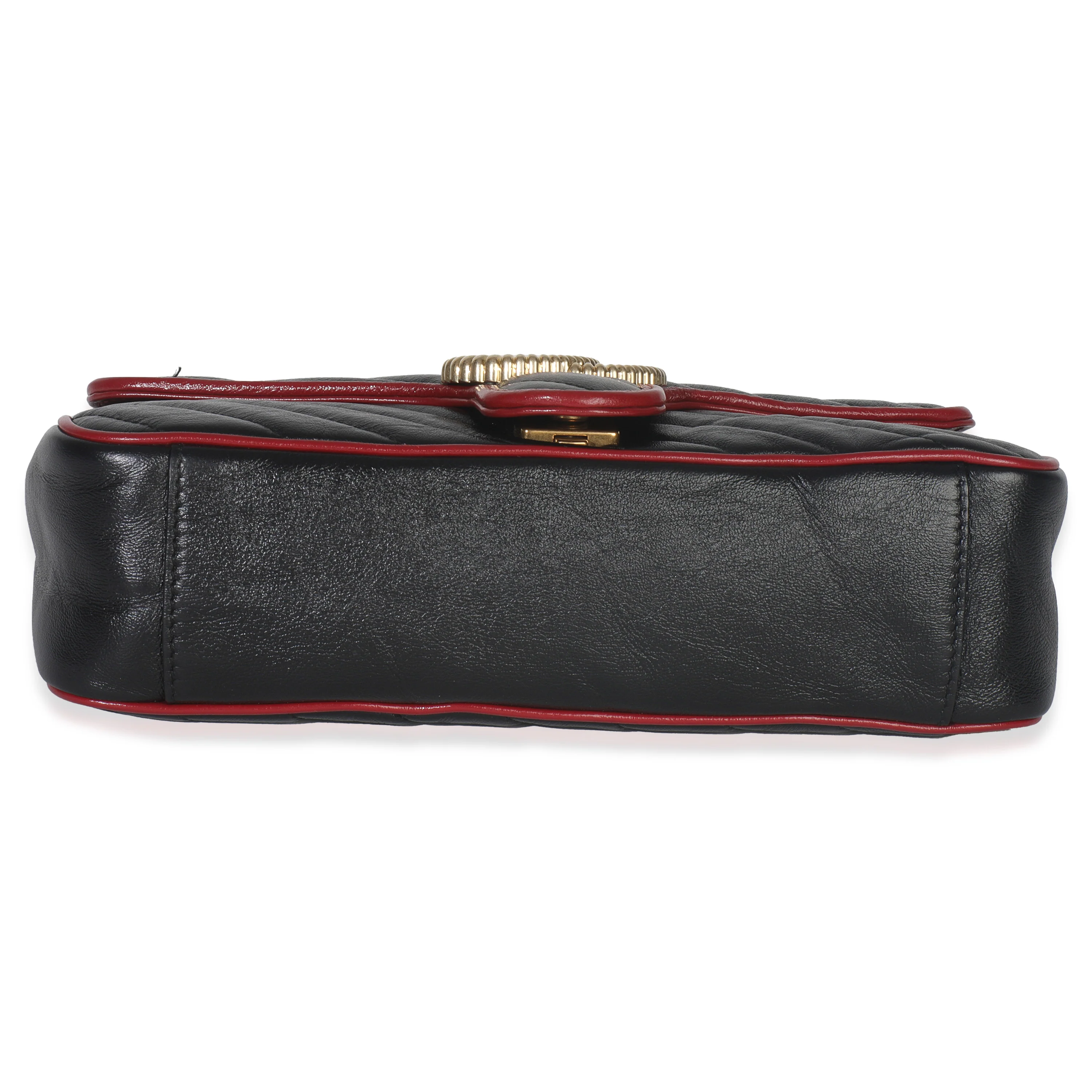 Red Black Calfskin Torchon Small GG Marmont Bag - Image 5