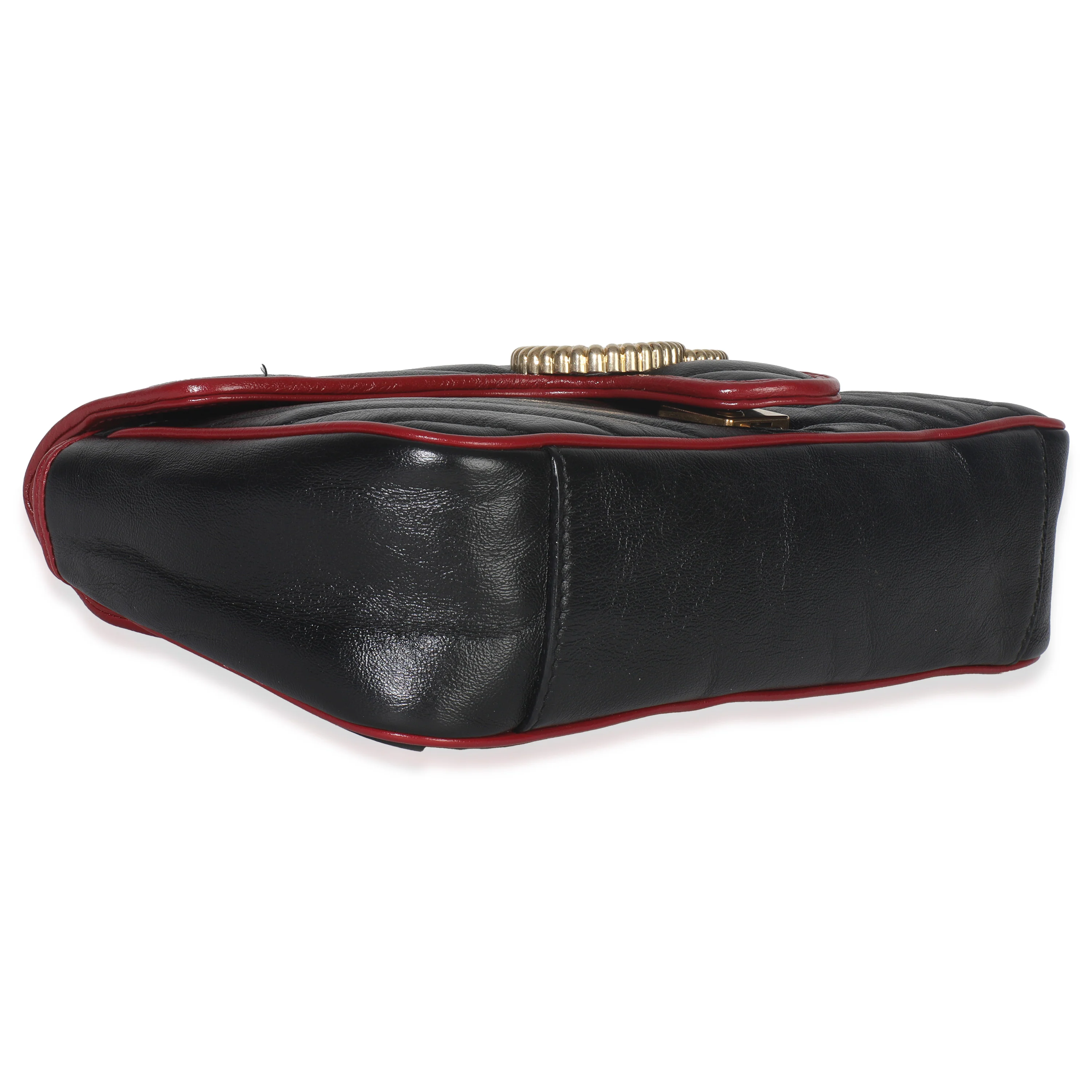 Red Black Calfskin Torchon Small GG Marmont Bag - Image 6