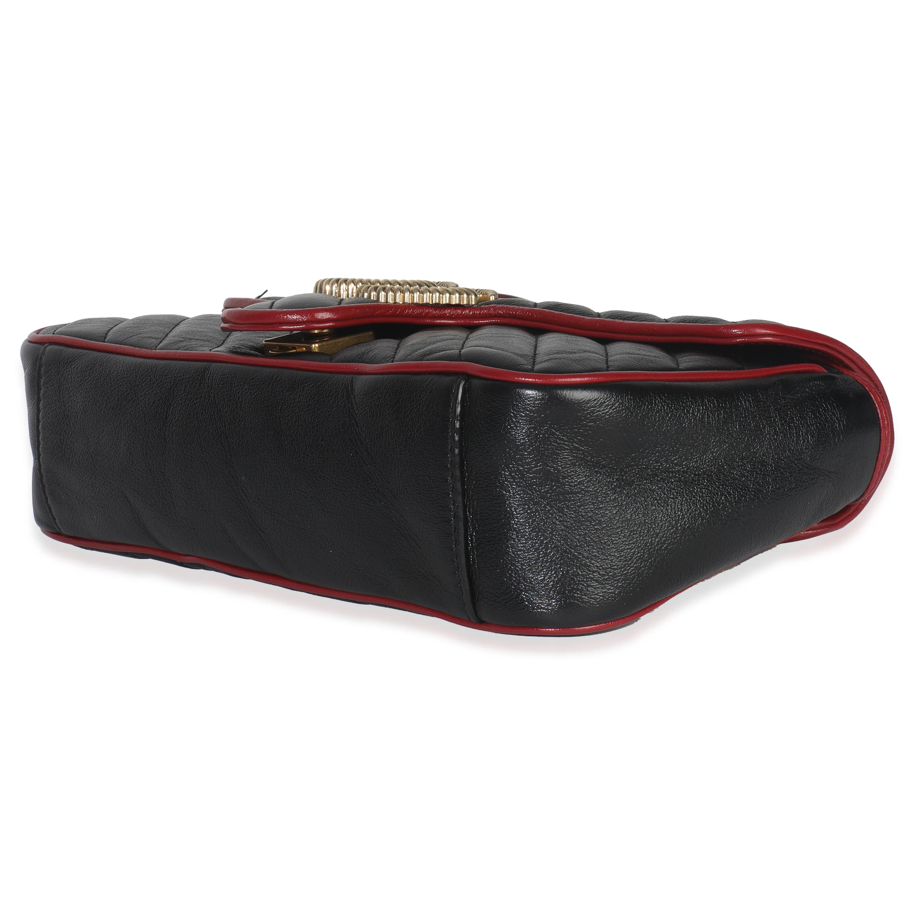 Red Black Calfskin Torchon Small GG Marmont Bag - Image 7
