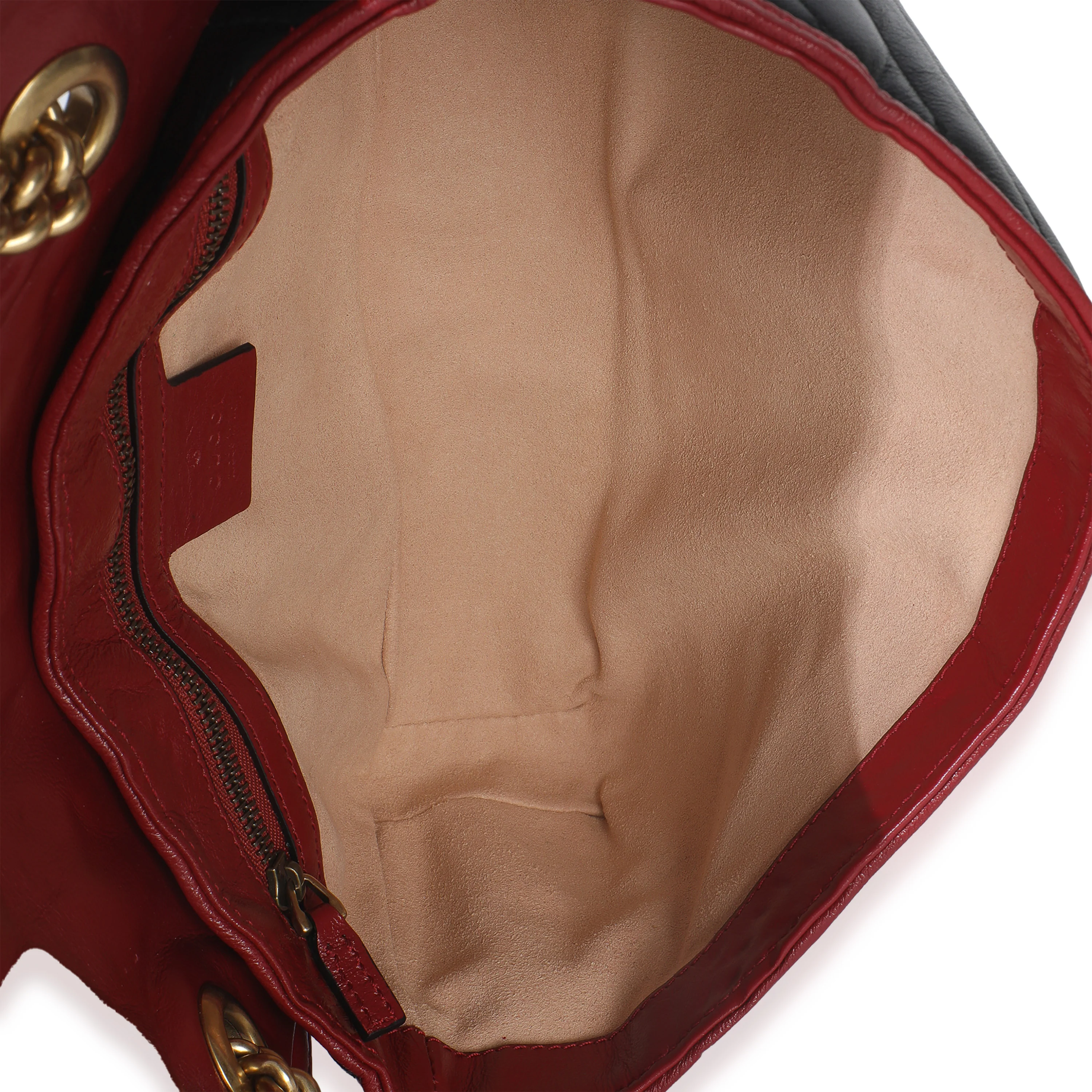 Red Black Calfskin Torchon Small GG Marmont Bag - Image 9