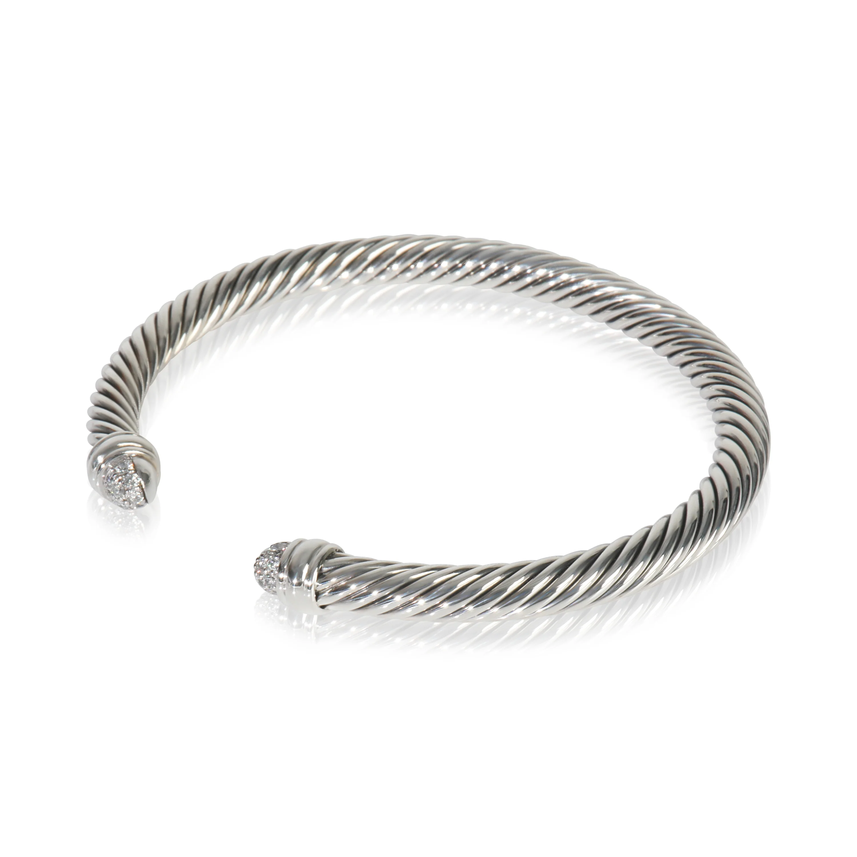 Sterling Silver Diamond Cable Classic Bracelet - Image 2