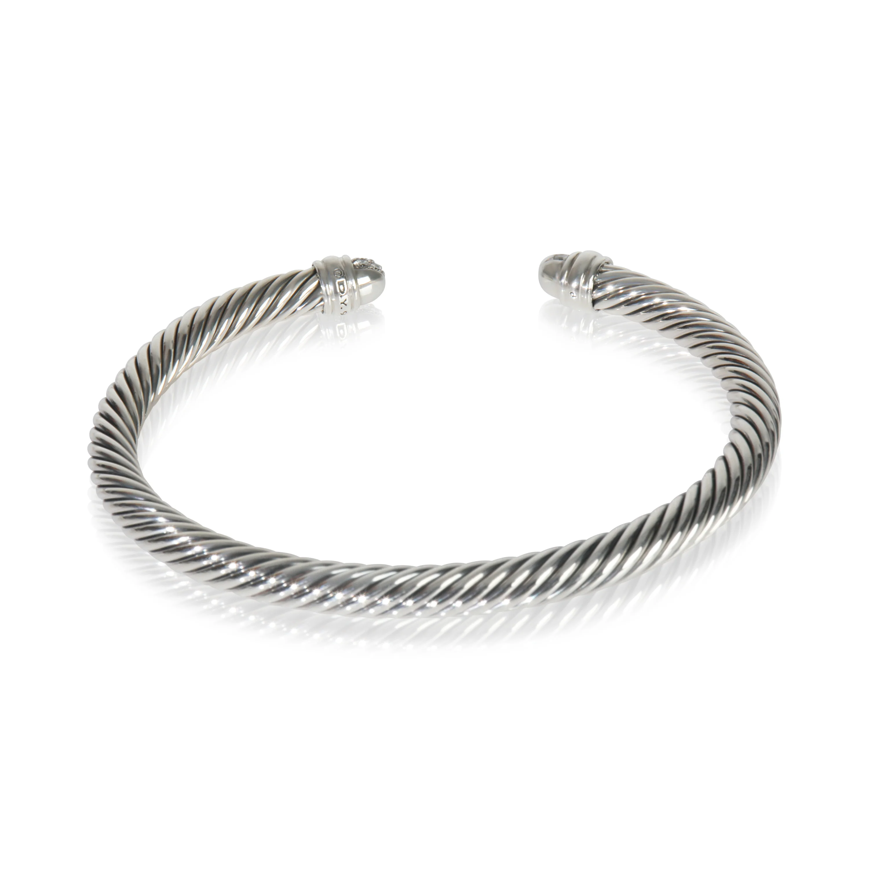 Sterling Silver Diamond Cable Classic Bracelet - Image 3