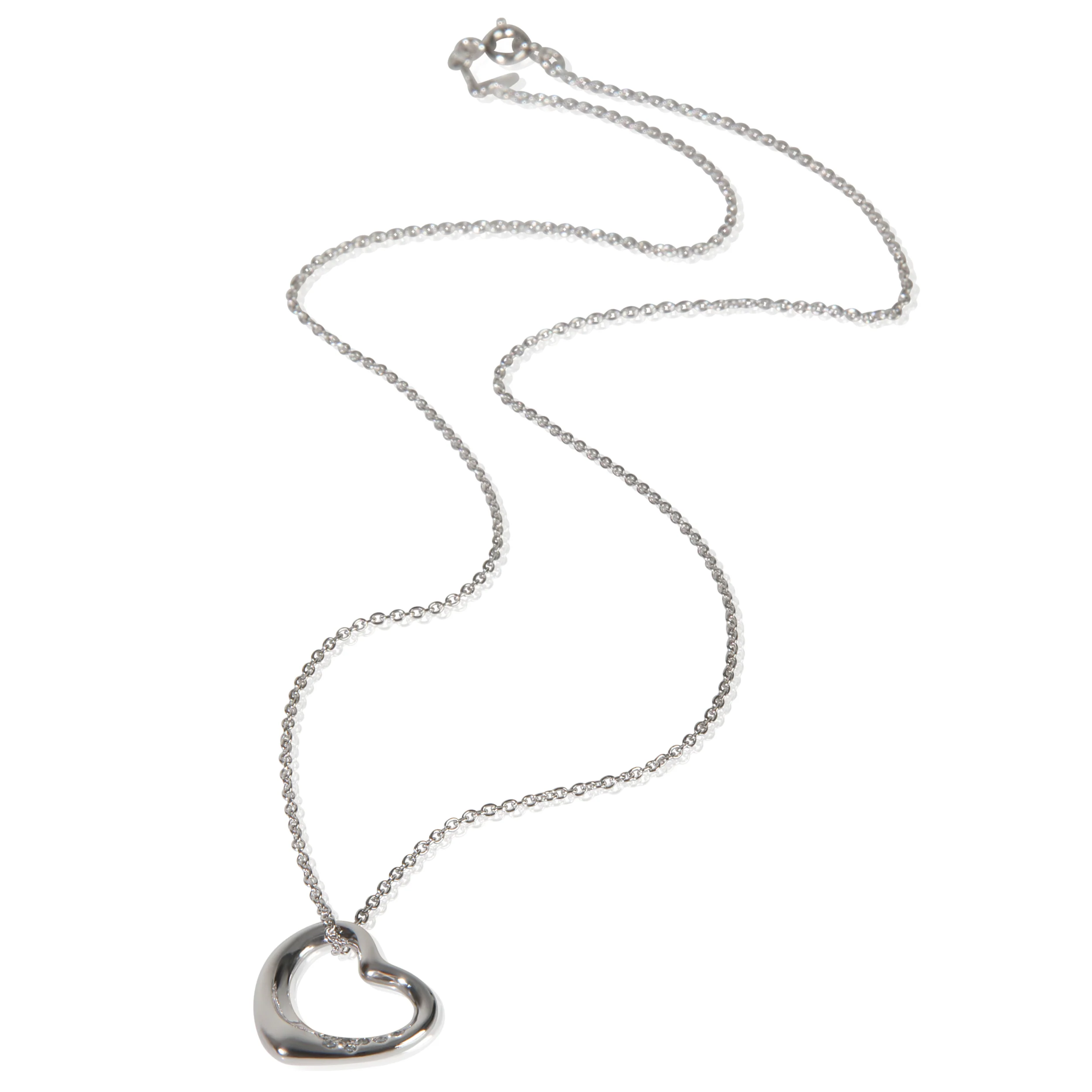Platinum Diamond Elsa Peretti Open Heart Pendant - Image 3
