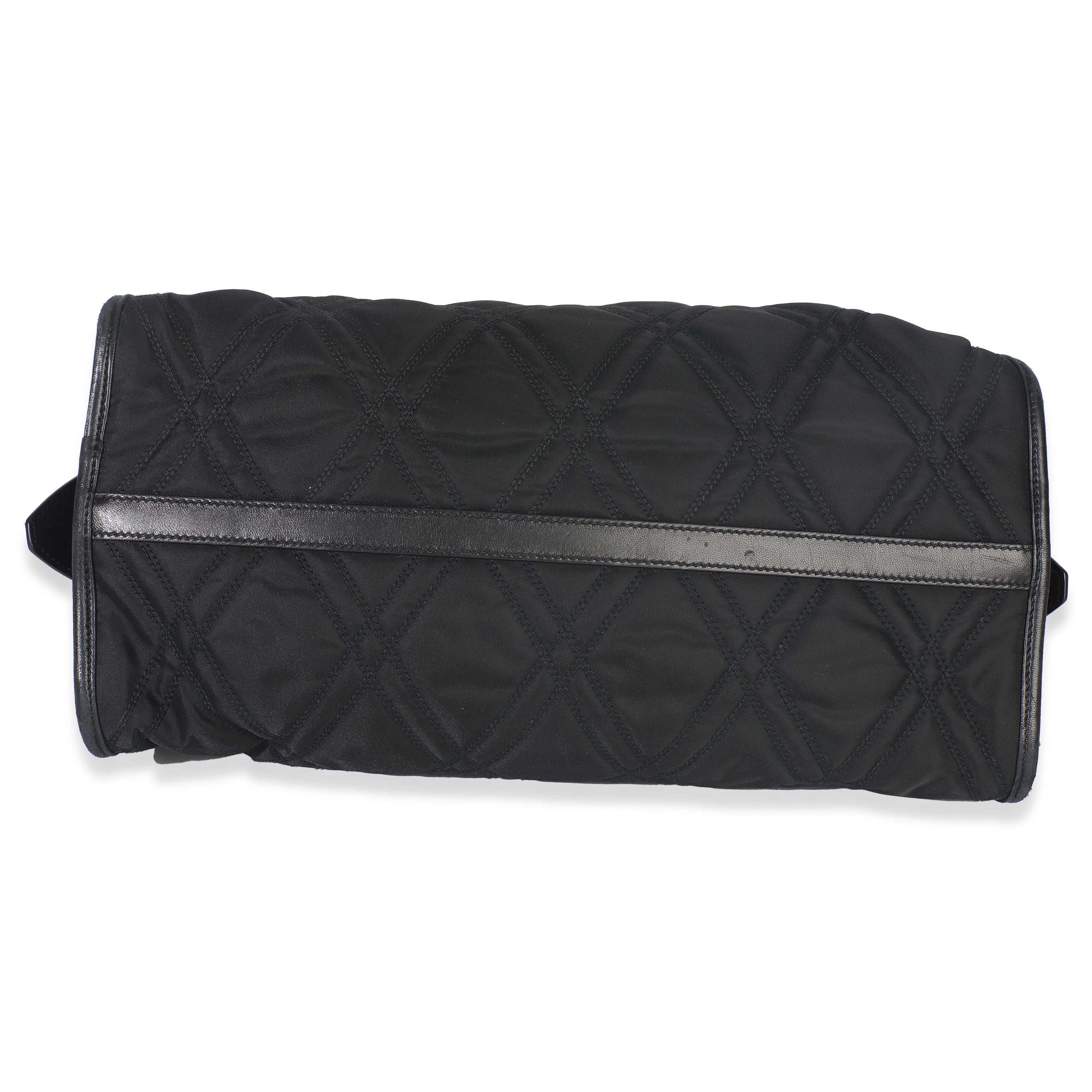 Black Tessuto Quilted Nylon Impunturato Bauletto - Image 5